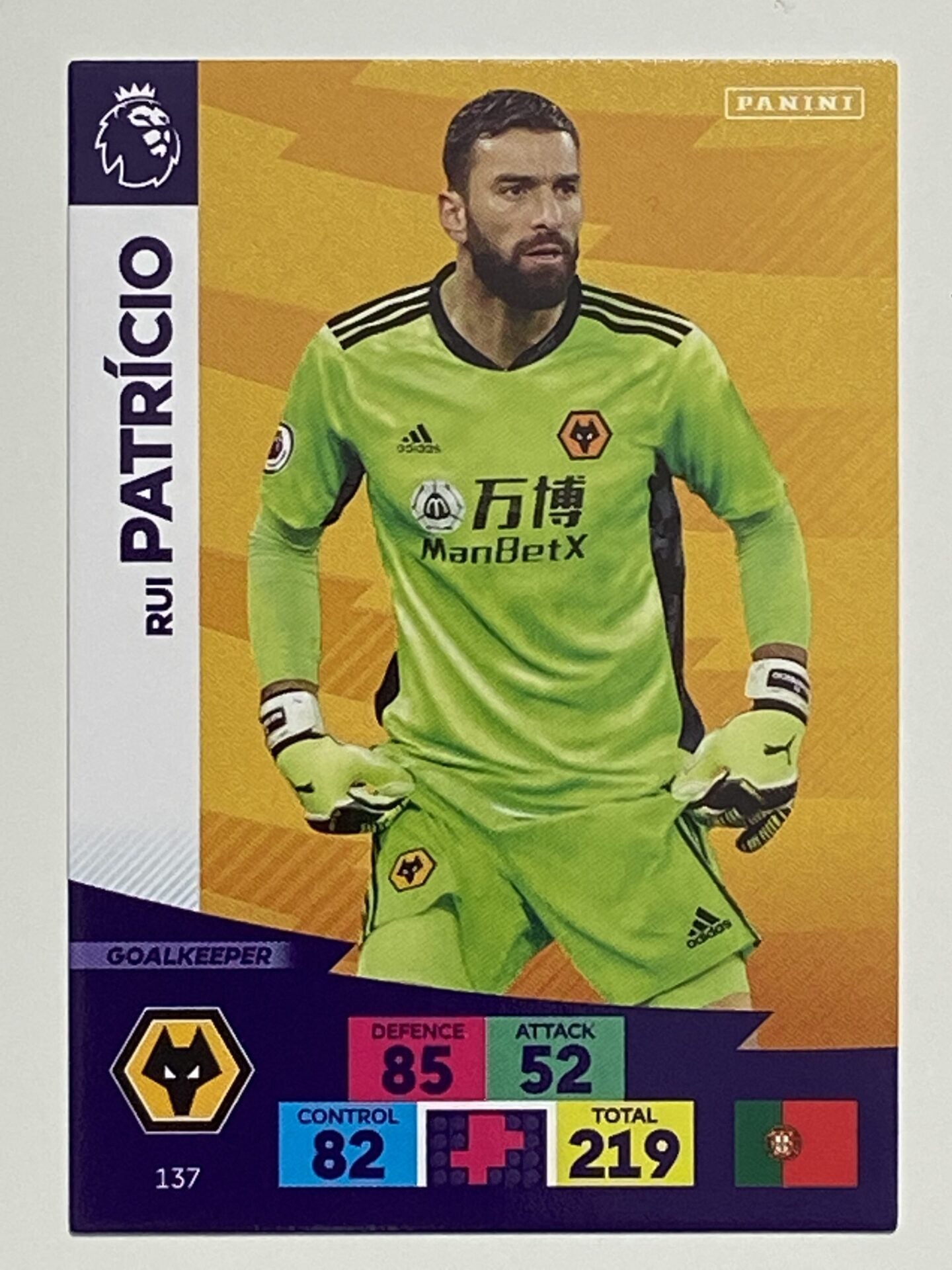 Rui Patricio (Wolves) Football Card &#8211; Premier League Adrenalyn XL 2020:21