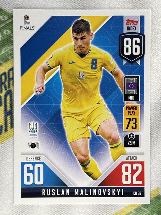 Ruslan Malinovskyi Ukraine Topps Match Attax 101 Road to Nations League 2022 Card