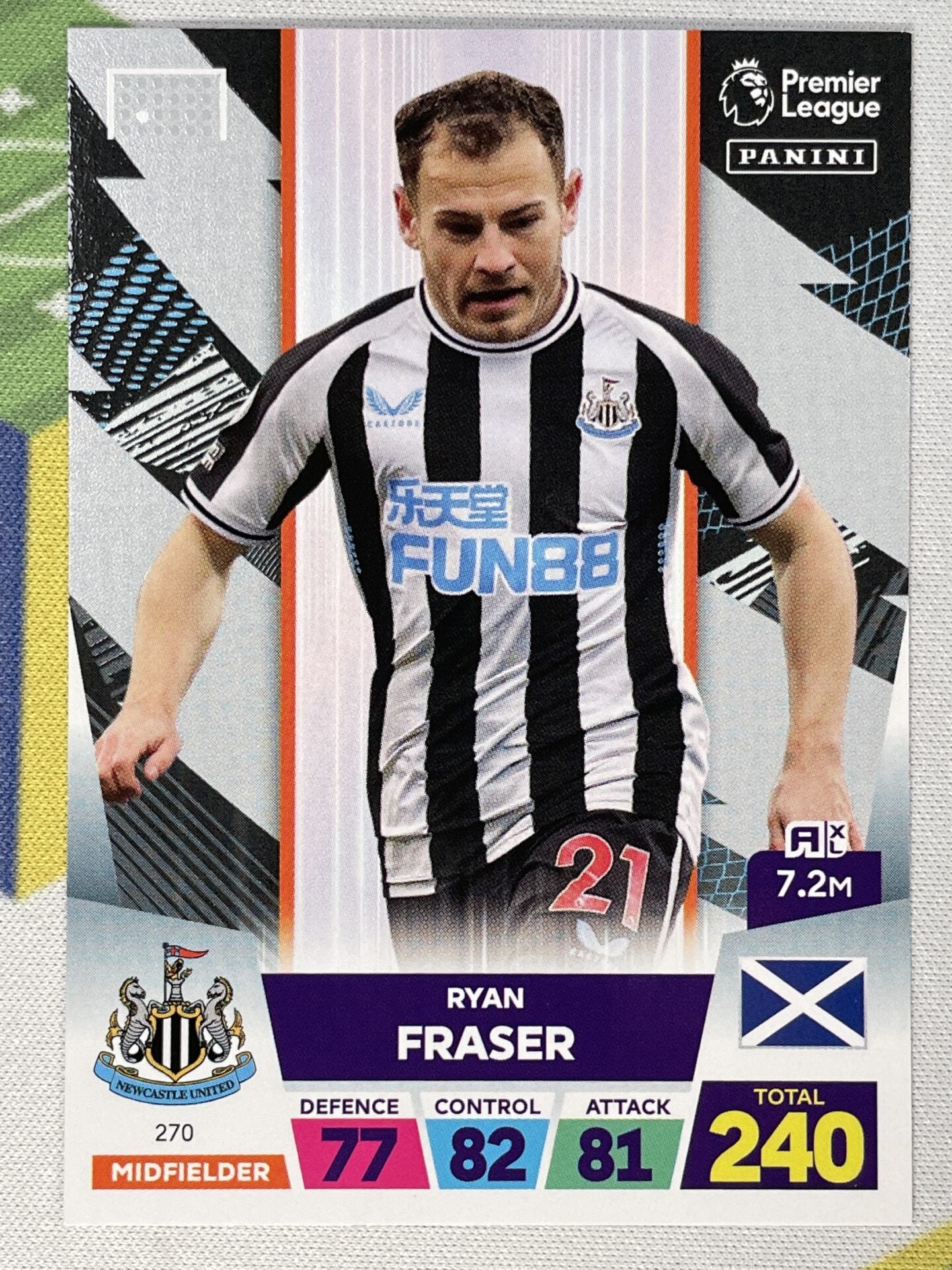 Ryan Fraser Newcastle Panini Premier League Adrenalyn XL 2023 Card