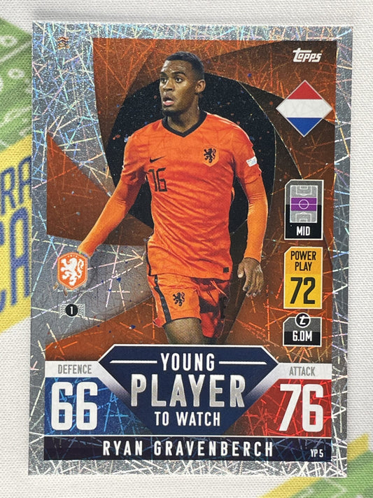 Ryan Gravenberch Netherlands Young Player to Watch Topps Match Attax 101 Road to Nations League 2022 Card