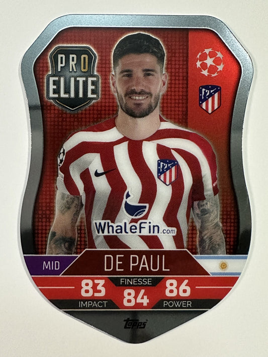 SH6 De Paul Pro Elite Shield (Atletico Madrid) Topps Match Attax 2022:2023 Card