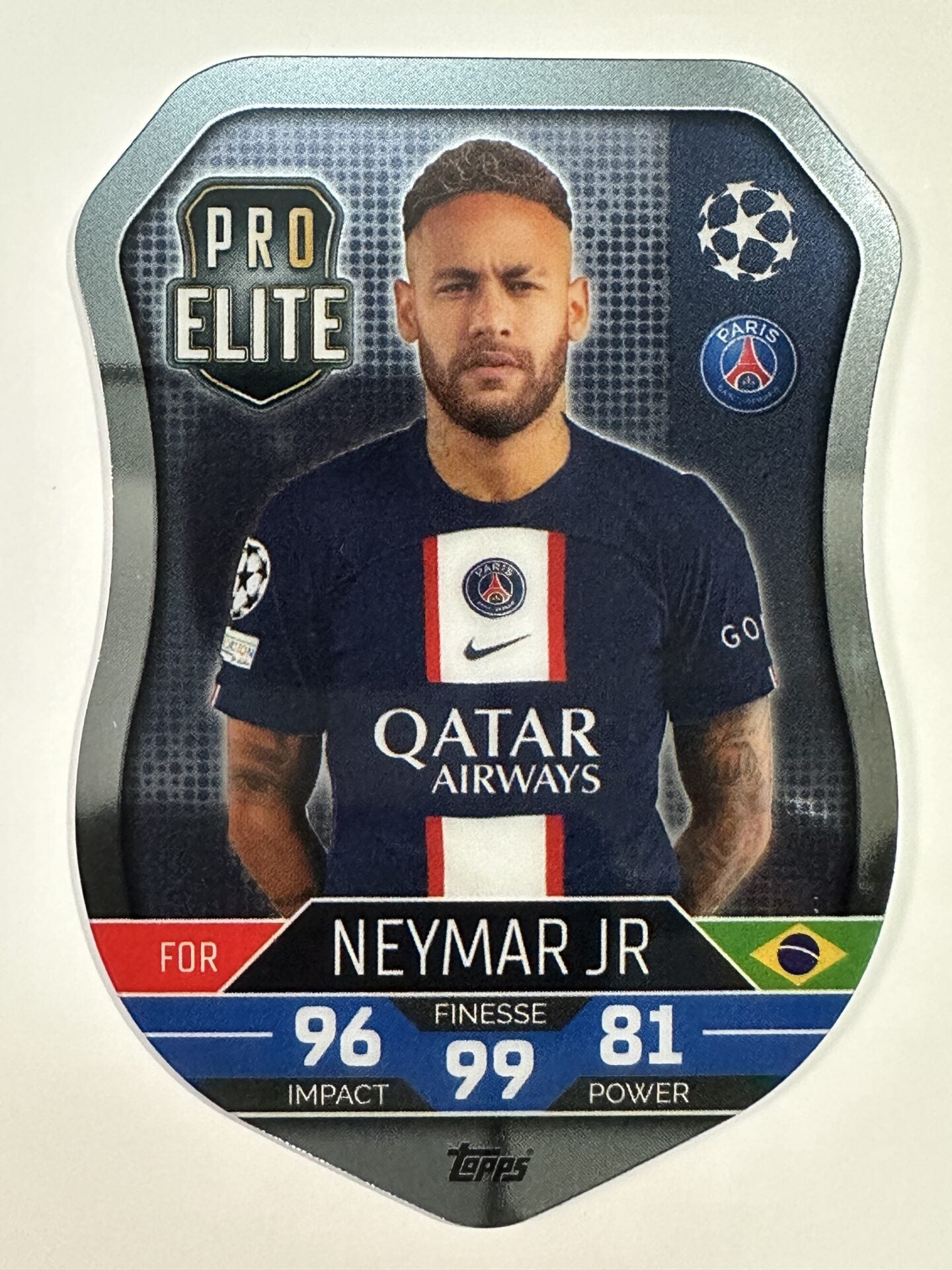 SH7 Neymar Jr Pro Elite Shield (Paris Saint-Germain) Topps Match Attax 2022:2023 Card