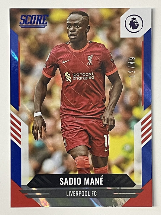 Sadio Mane Liverpool Base Blue Lava Parallel Panini Premier League Score 2021 2023