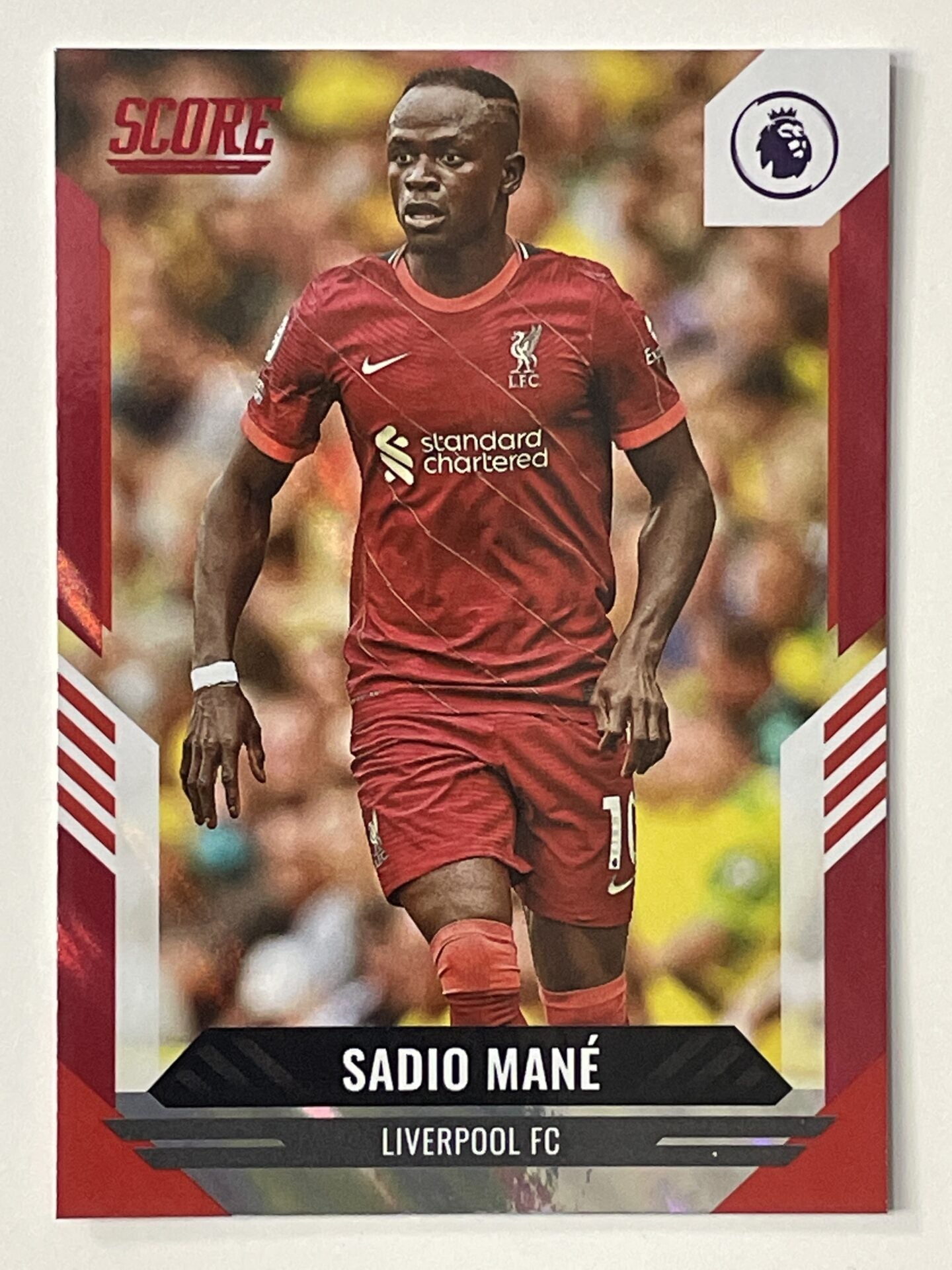 Sadio Mane Liverpool Base Red Lava Parallel Panini Premier League Score 2021 2022