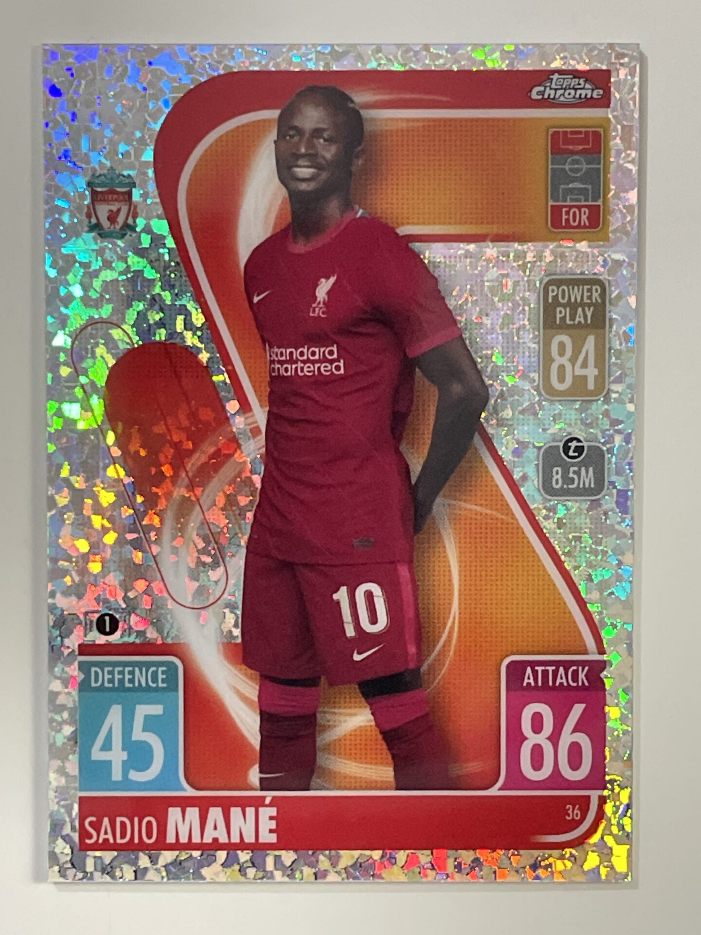 Sadio Mane Speckle Refractor Topps Match Attax Chrome 2021 2022