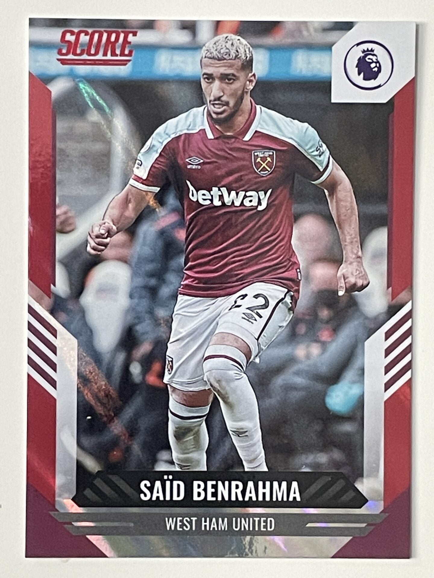 Said Benrahma West Ham Base Red Lava Parallel Panini Premier League Score 2021 2022