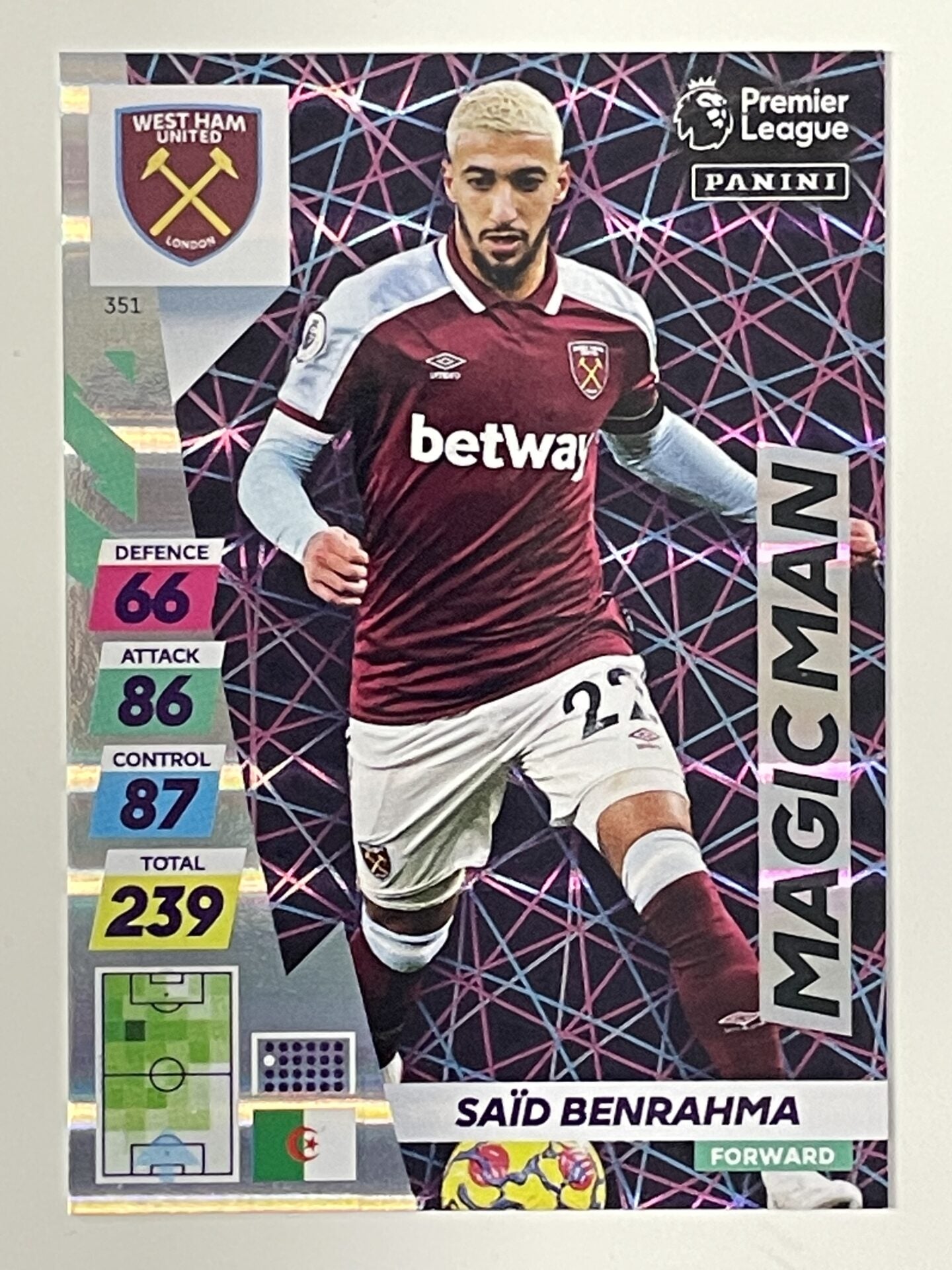 Said Benrahma West Ham Magic Man Panini Adrenalyn XL PLUS Premier League 2021 2022