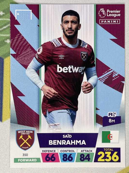 Said Benrahma West Ham Panini Premier League Adrenalyn XL 2023 Card