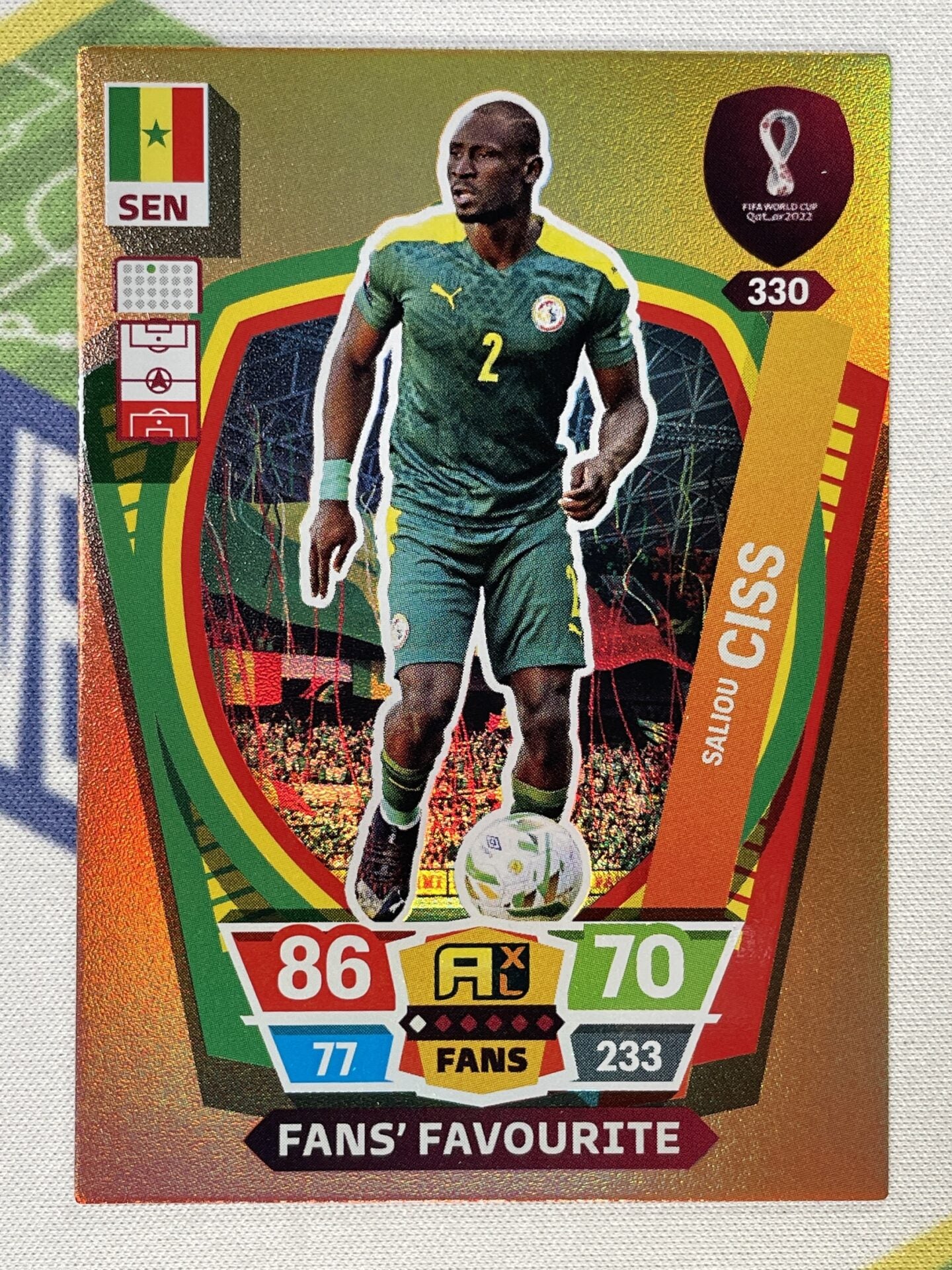 Saliou Ciss Senegal Fans Favourite Panini World Cup 2022 Adrenalyn XL Card