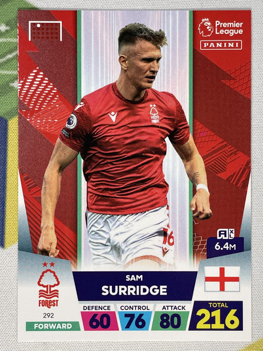 Sam Surridge Nottingham Forest Panini Premier League Adrenalyn XL 2023 Card