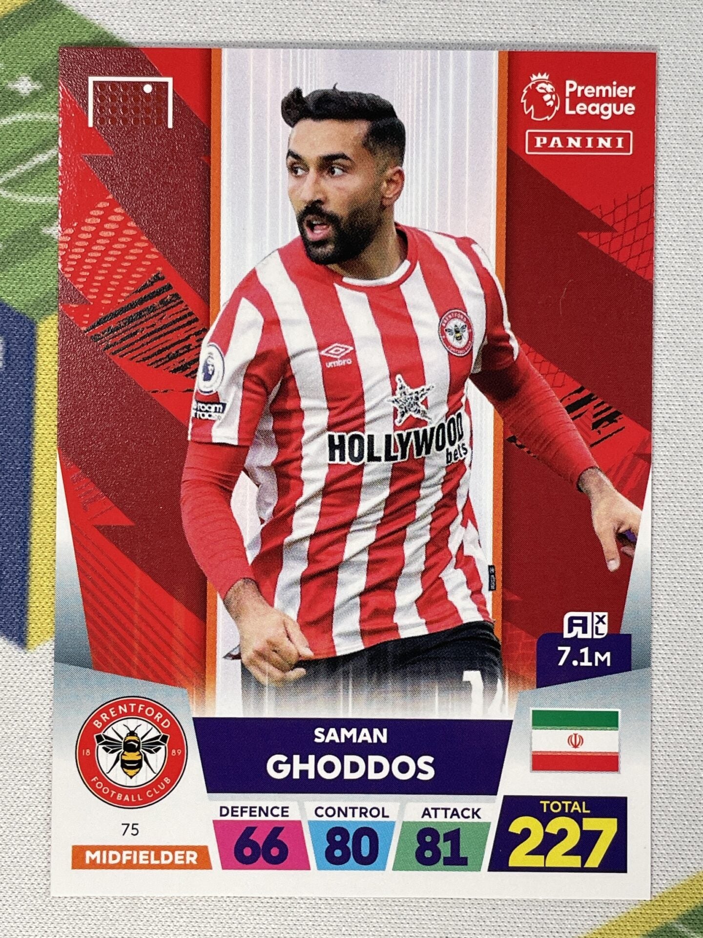 Saman Ghoddos Brentford Panini Premier League Adrenalyn XL 2023 Card