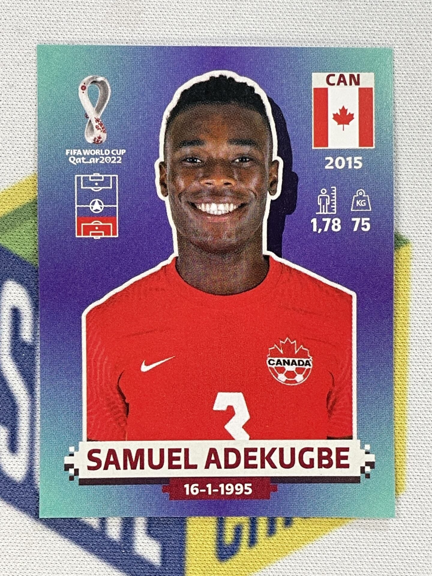 Samuel Adekugbe Canada Panini World Cup 2022 Qatar Stickers