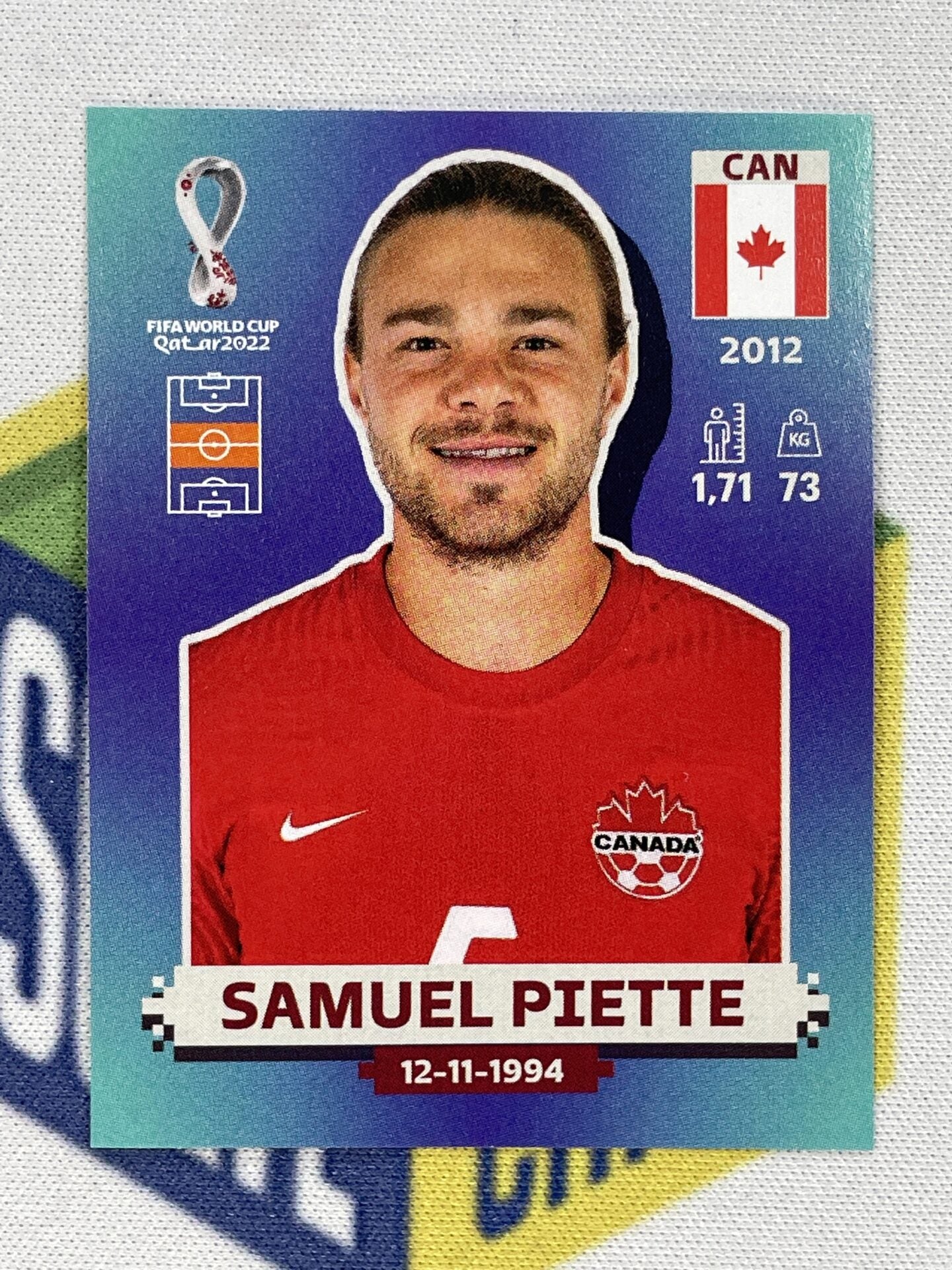 Samuel Piette Canada Panini World Cup 2022 Qatar Stickers