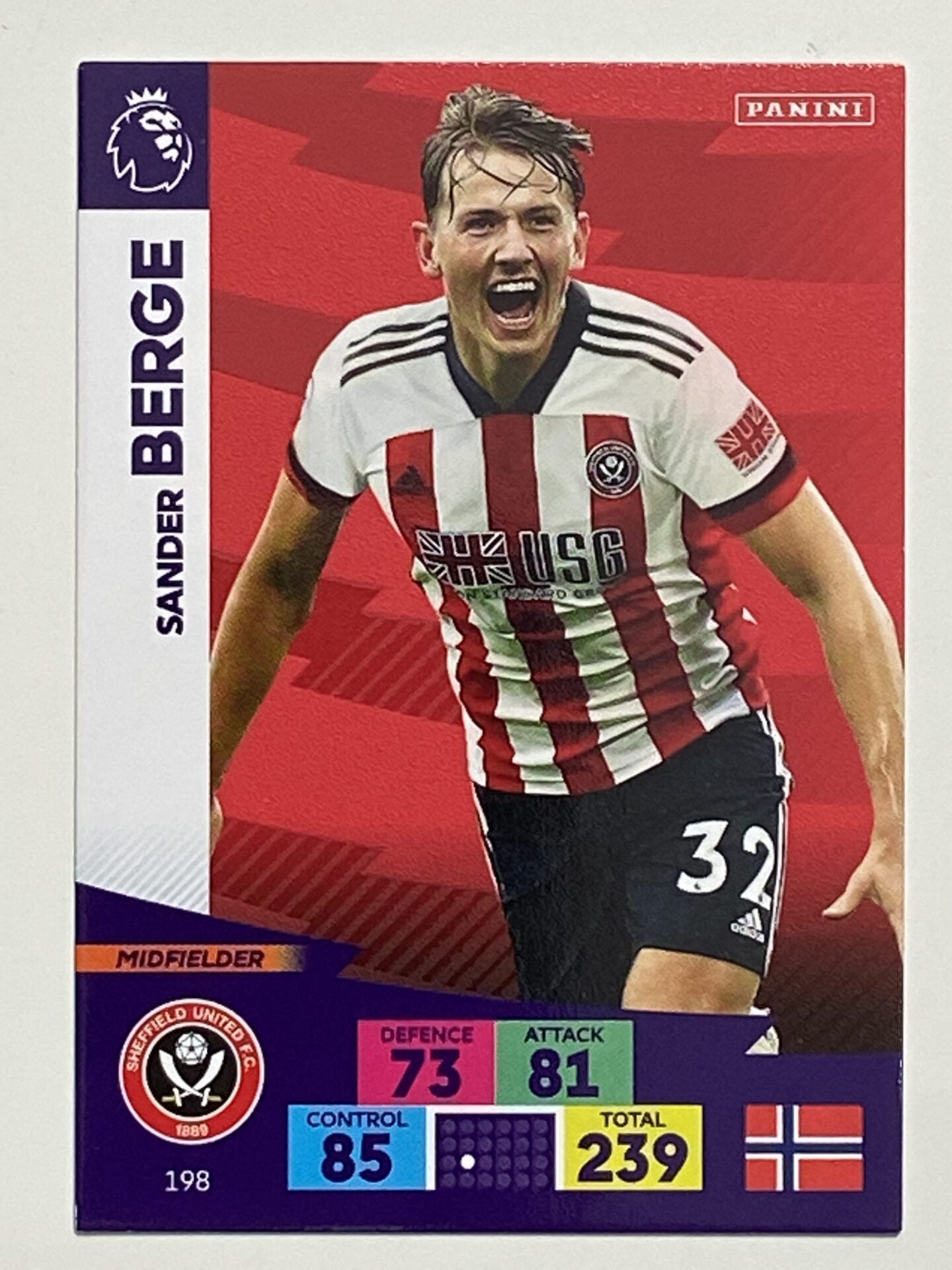 Sander Berge (Sheffield United) Football Card &#8211; Premier League Adrenalyn XL 2020:21