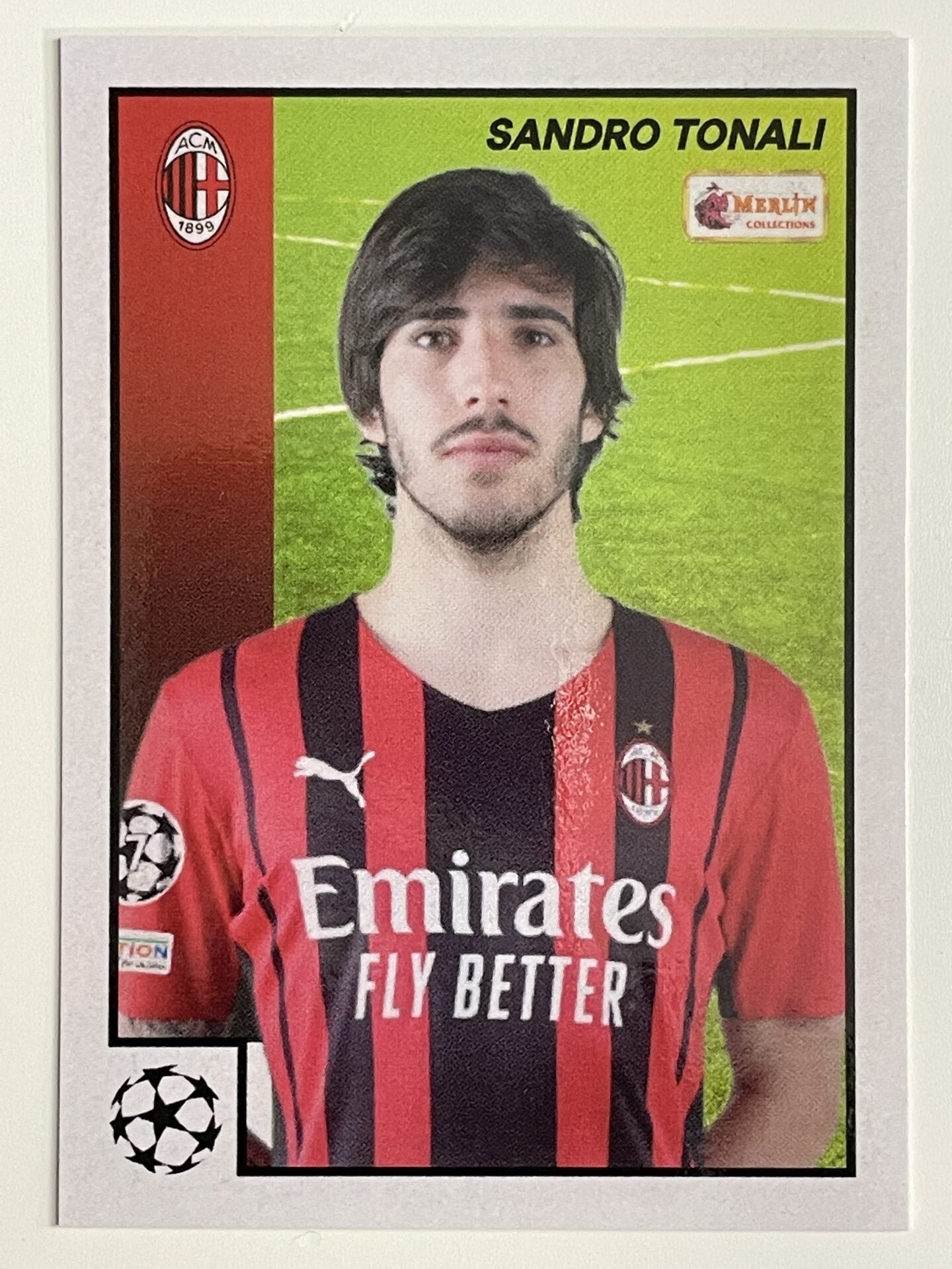 Sandro Tonali AC Milan Base Topps Merlin Heritage 97 UEFA Champions League Card