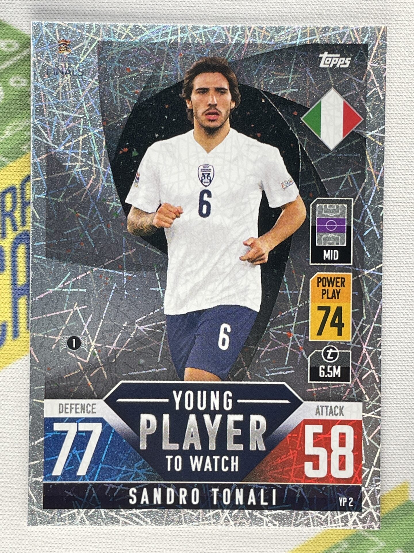 Sandro Tonali Italy Young Player to Watch Topps Match Attax 101 Road to Nations League 2022 Card