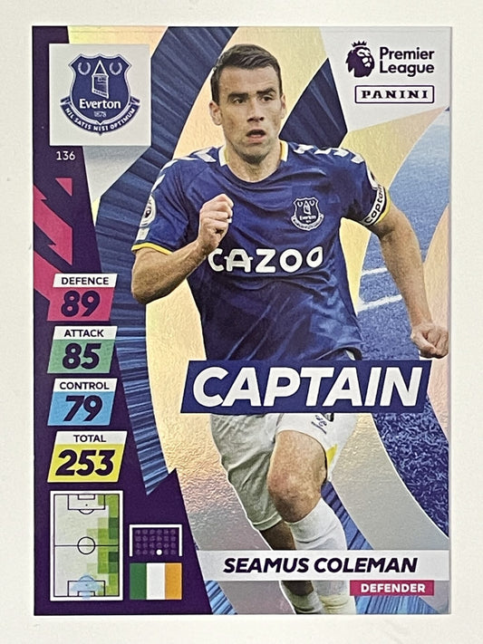 Seamus Coleman Everton Captain Panini Adrenalyn XL PLUS Premier League 2021 2022