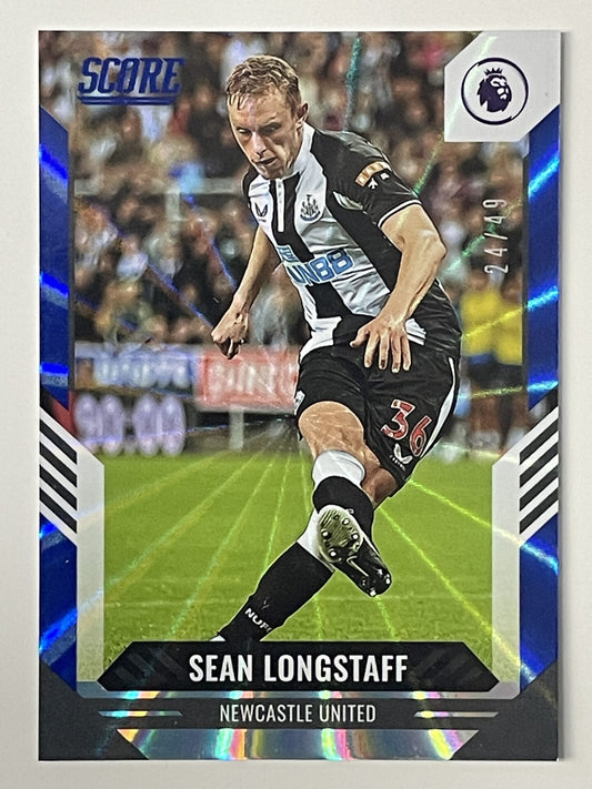 Sean Longstaff Newcastle United Base Blue Laser Parallel Panini Premier League Score 2021 2022