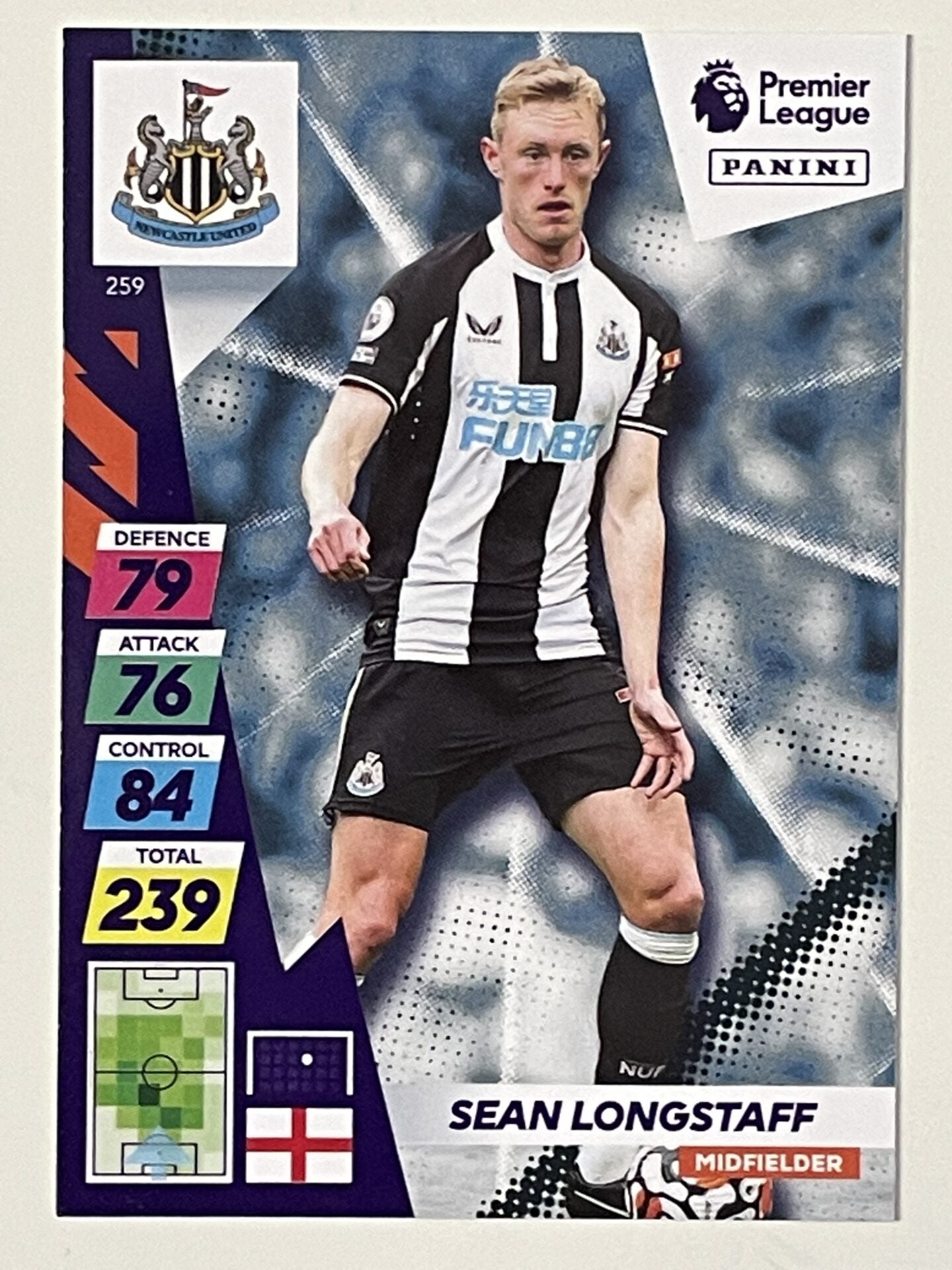 Sean Longstaff Newcastle United Base Panini Adrenalyn XL PLUS Premier League 2021 2022