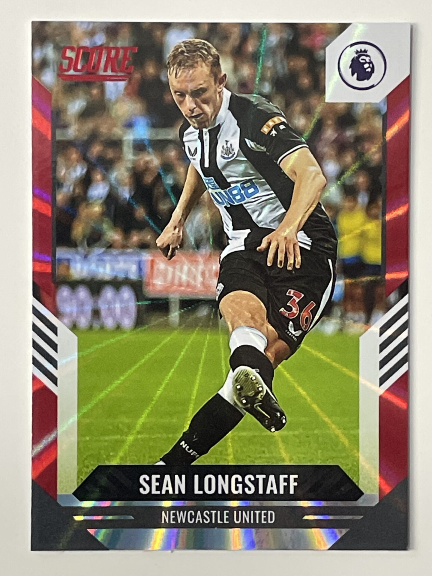 Sean Longstaff Newcastle United Base Red Laser Parallel Panini Premier League Score 2021 2022