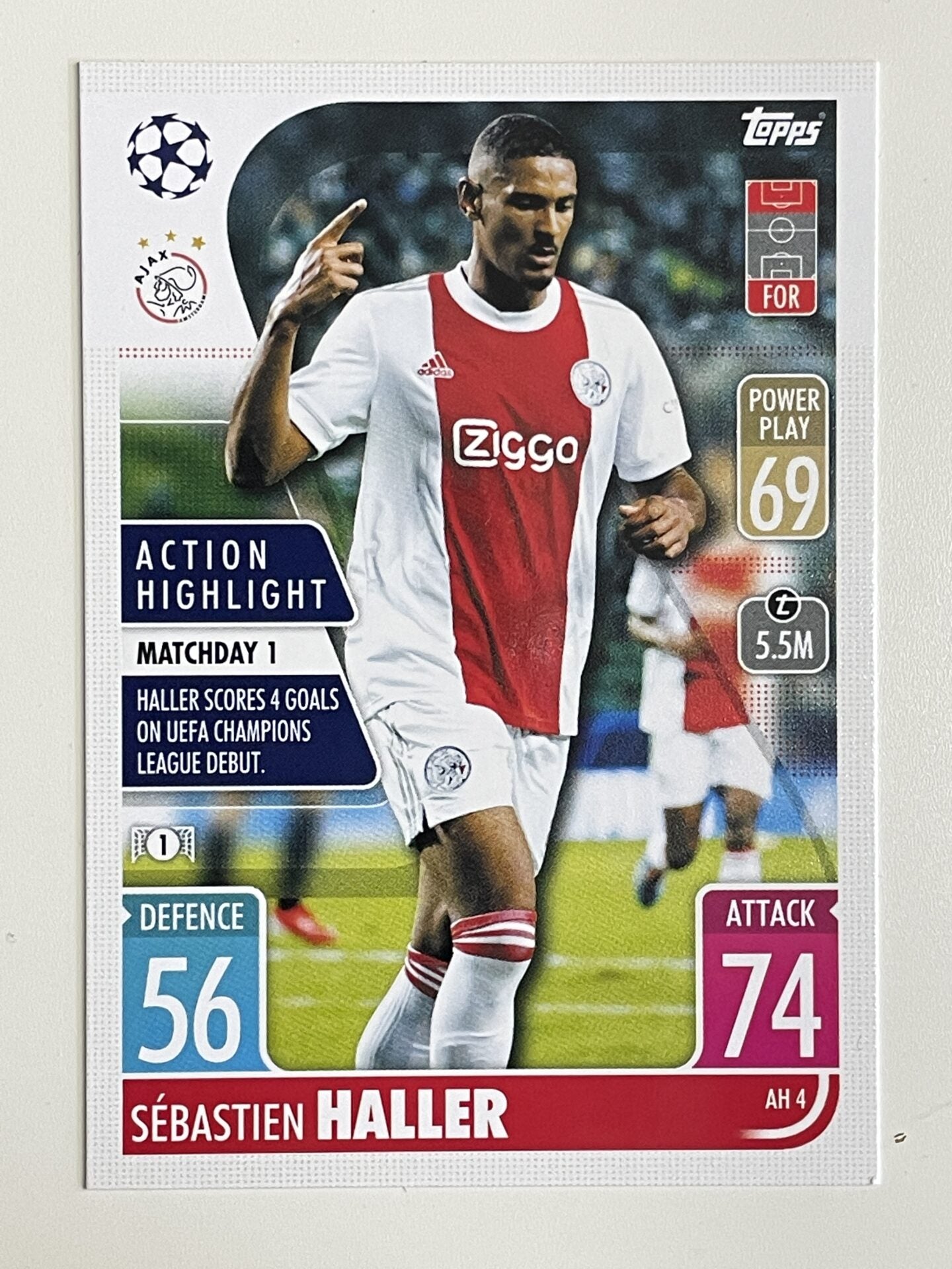 Sebastien Haller Ajax Action Highlight Topps Match Attax Extra 2021:22 Champions League Card