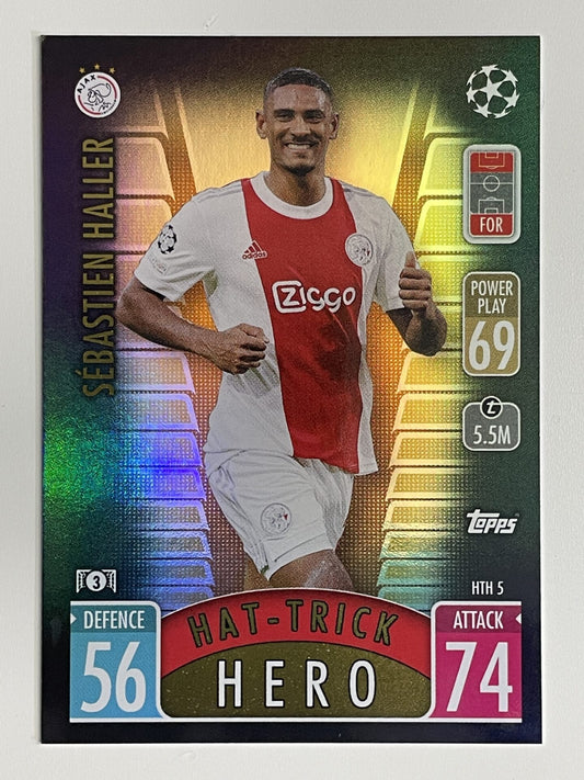 Sebastien Haller Ajax Hat-trick Hero Topps Match Attax Extra 2021:22 Champions League Card