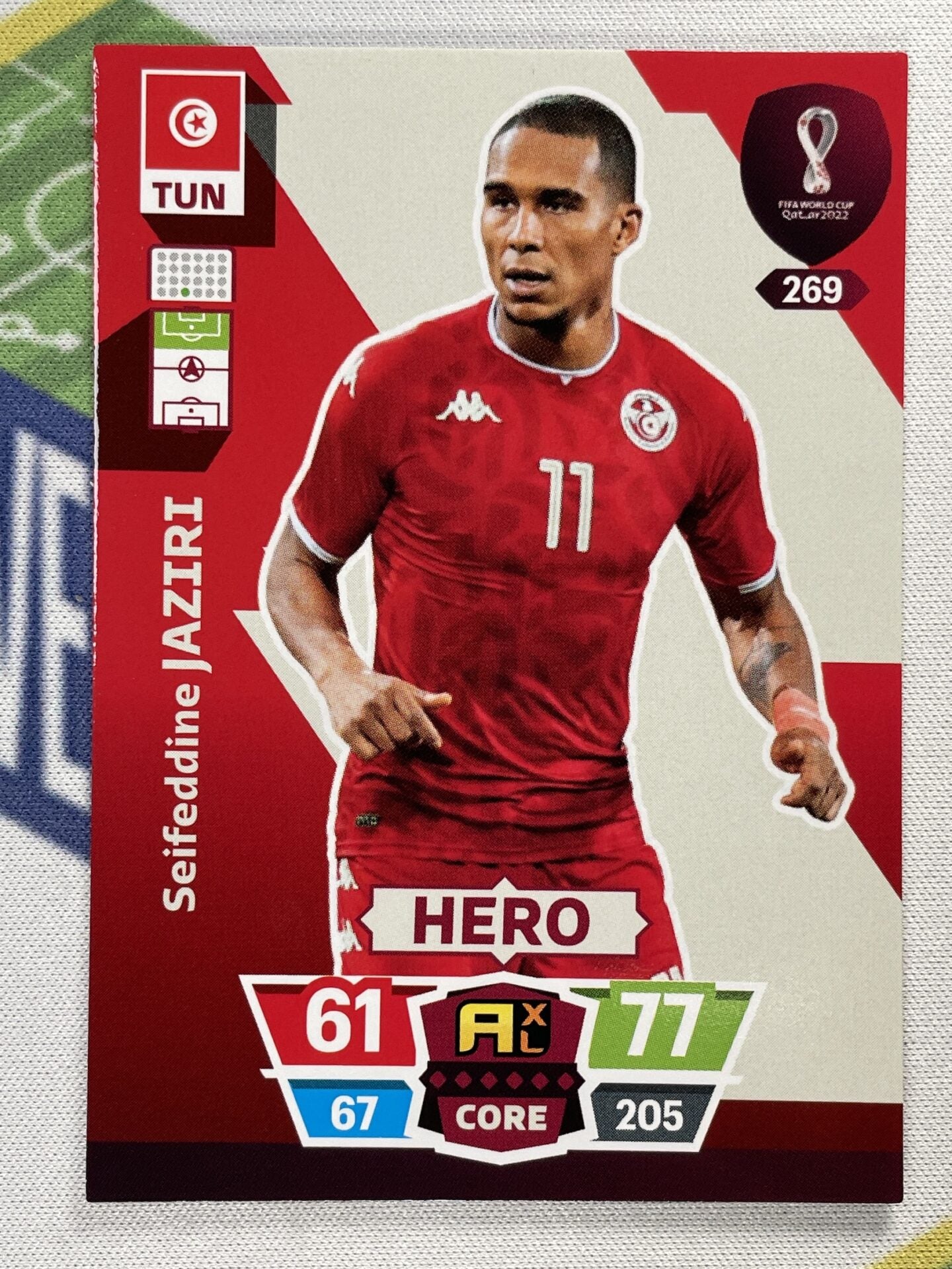 Seifeddine Jaziri Tunisia Panini World Cup 2022 Adrenalyn XL Card