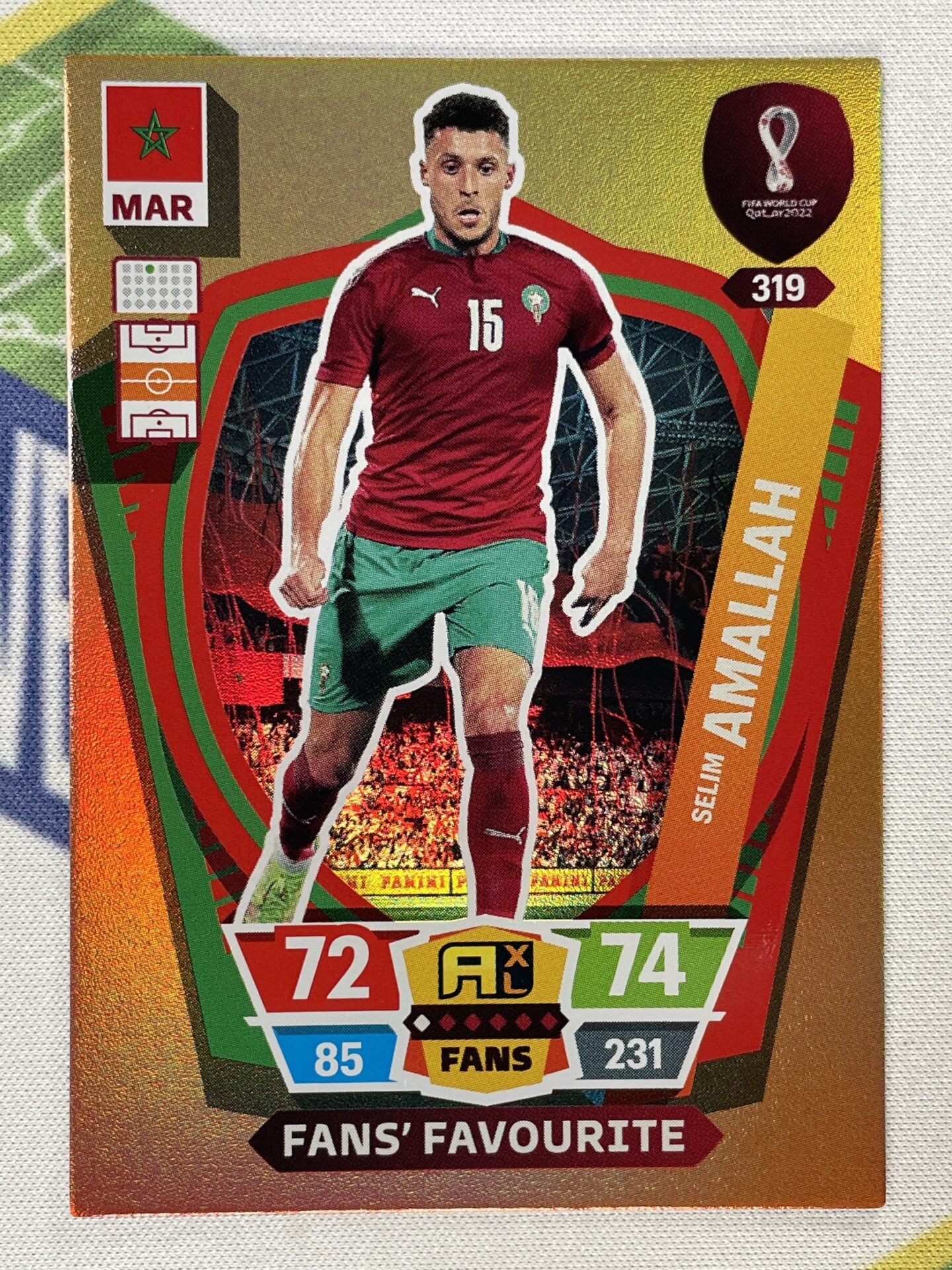 Selim Amallah Morocco Fans Favourite Panini World Cup 2022 Adrenalyn XL Card