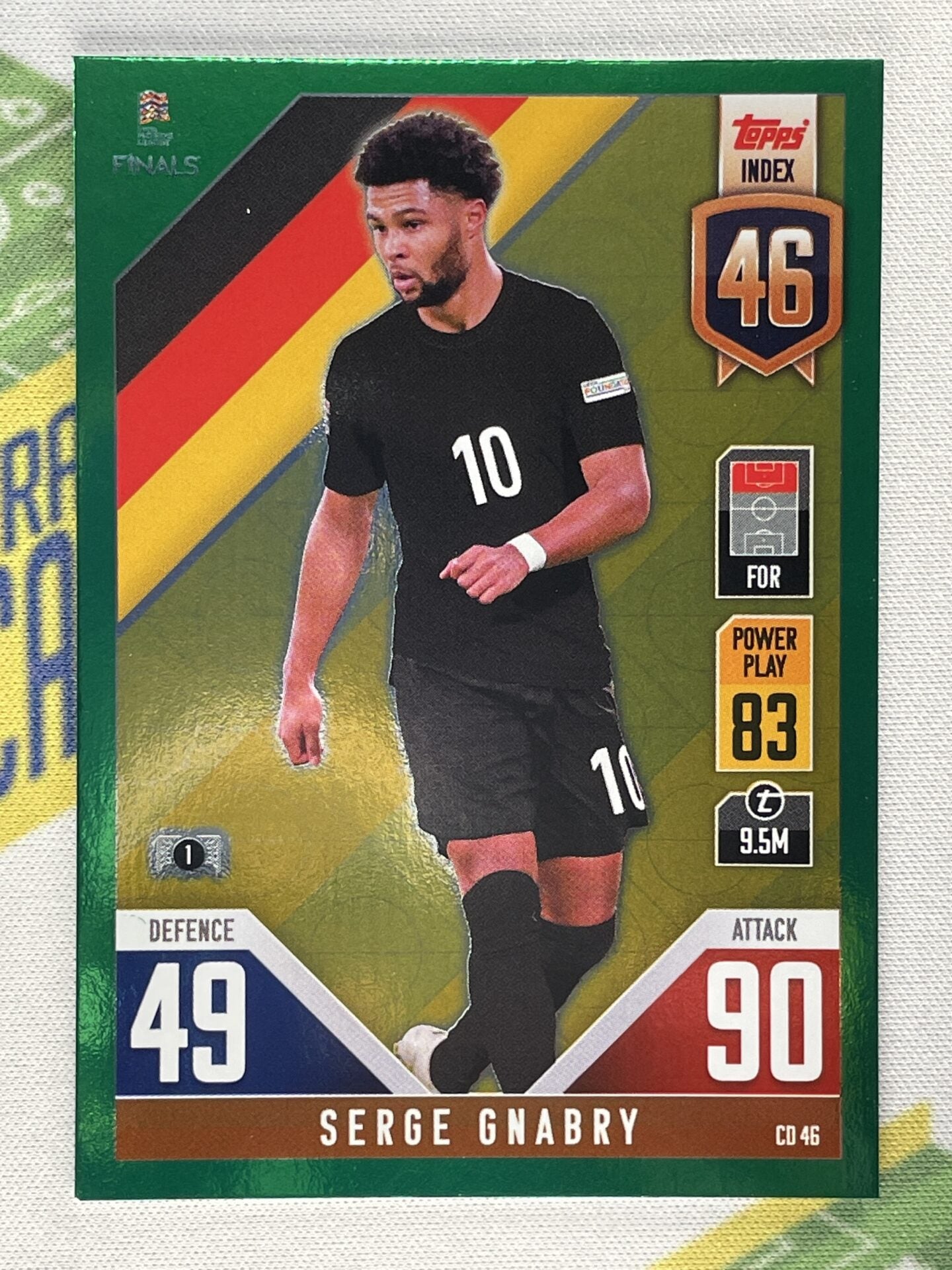 Serge Gnabry Germany Green Foil Parallel Topps Match Attax 101 Road to Nations League 2022 Card