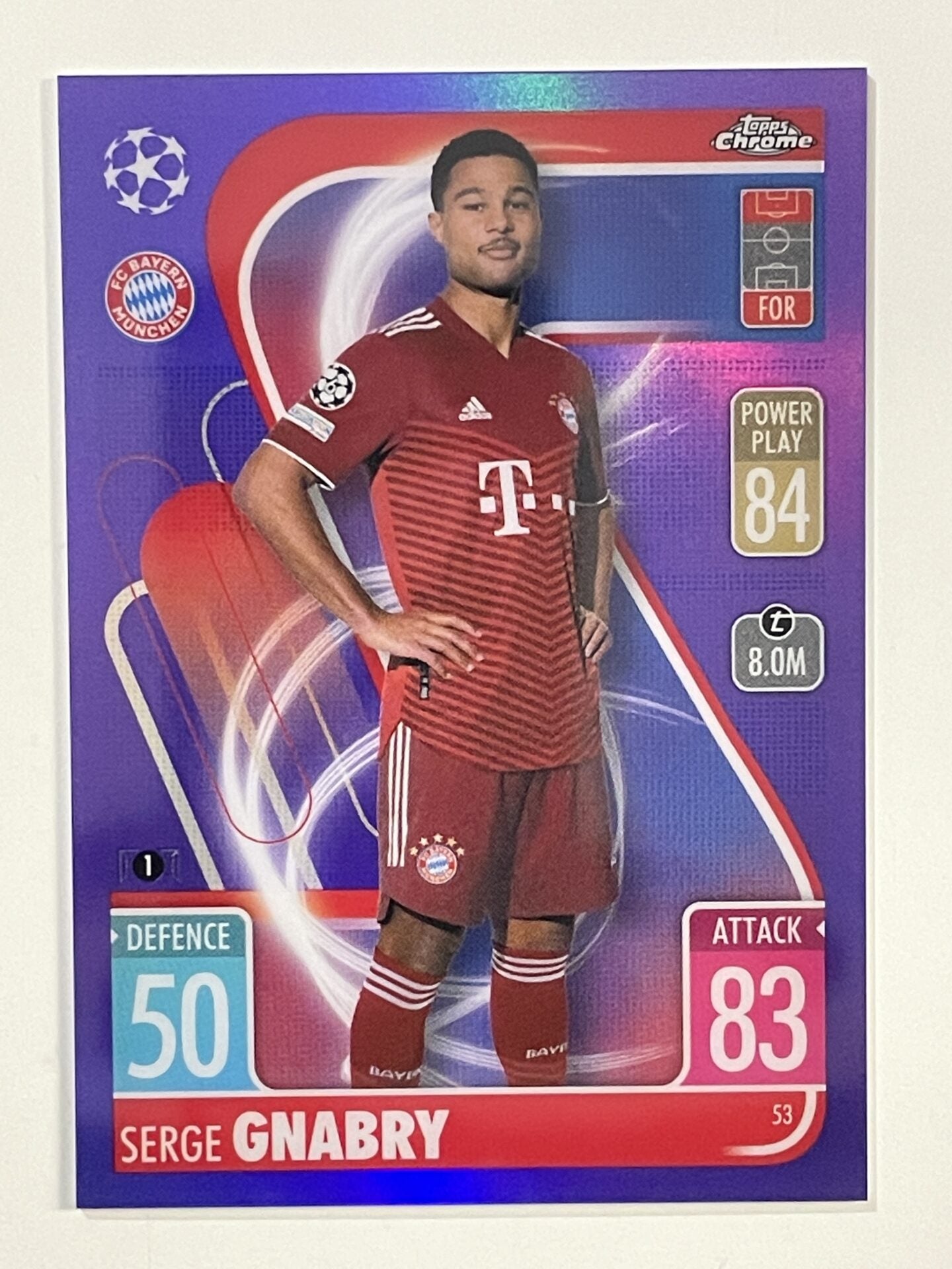 Serge Gnabry Purple Parallel Topps Match Attax Chrome 2021 2022