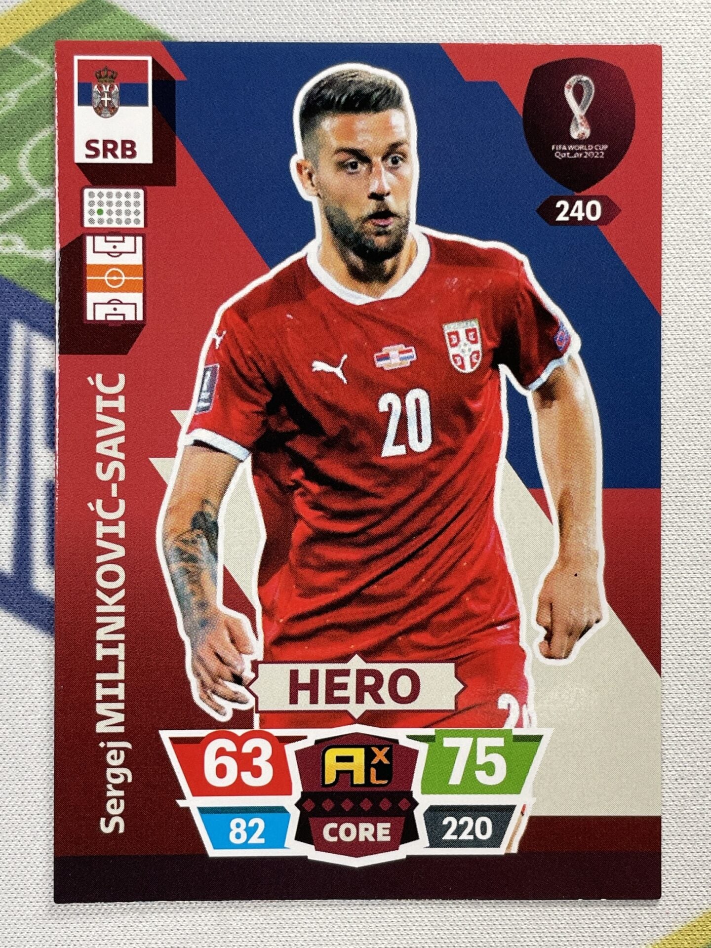 Sergej Milinkovic-Savic Serbia Panini World Cup 2022 Adrenalyn XL Card