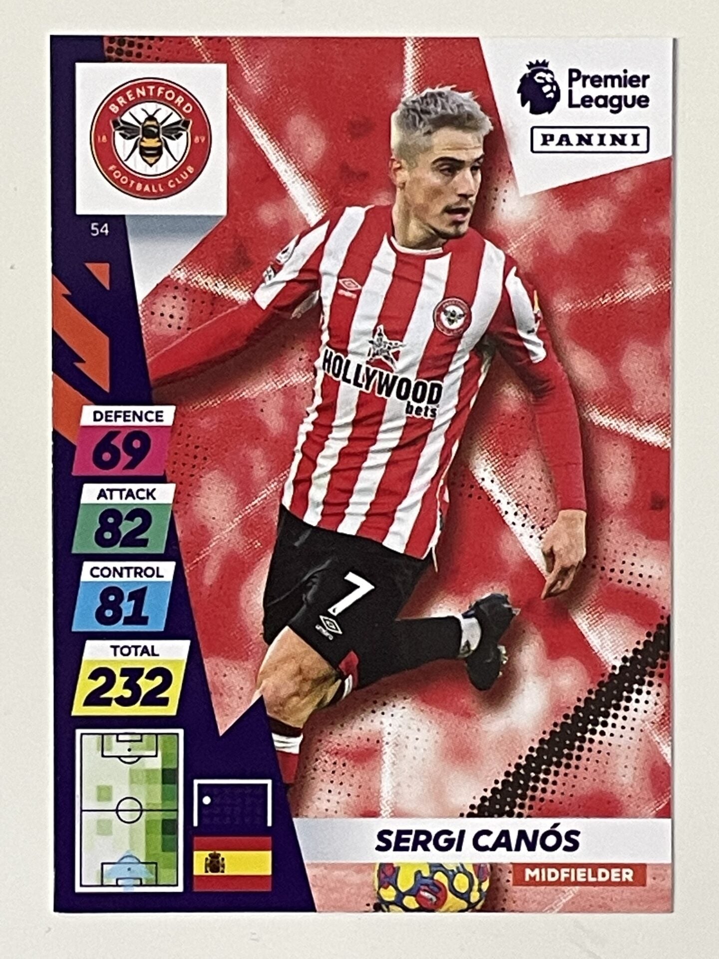 Sergi Canos Brentford Base Panini Adrenalyn XL PLUS Premier League 2021 2022