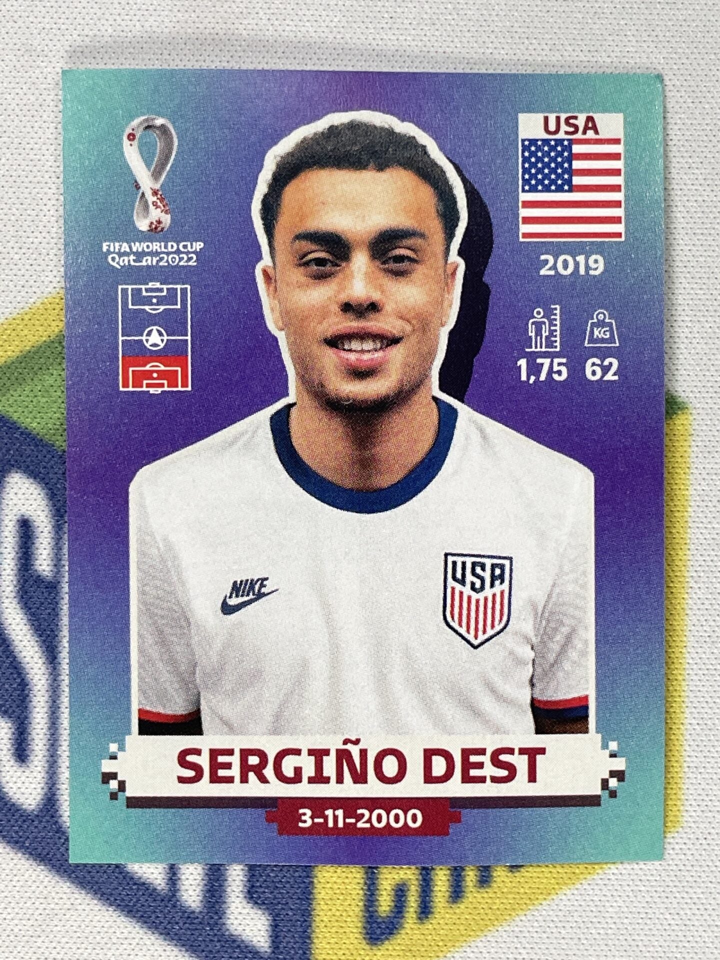 Sergino Dest USA Panini World Cup 2022 Qatar Stickers