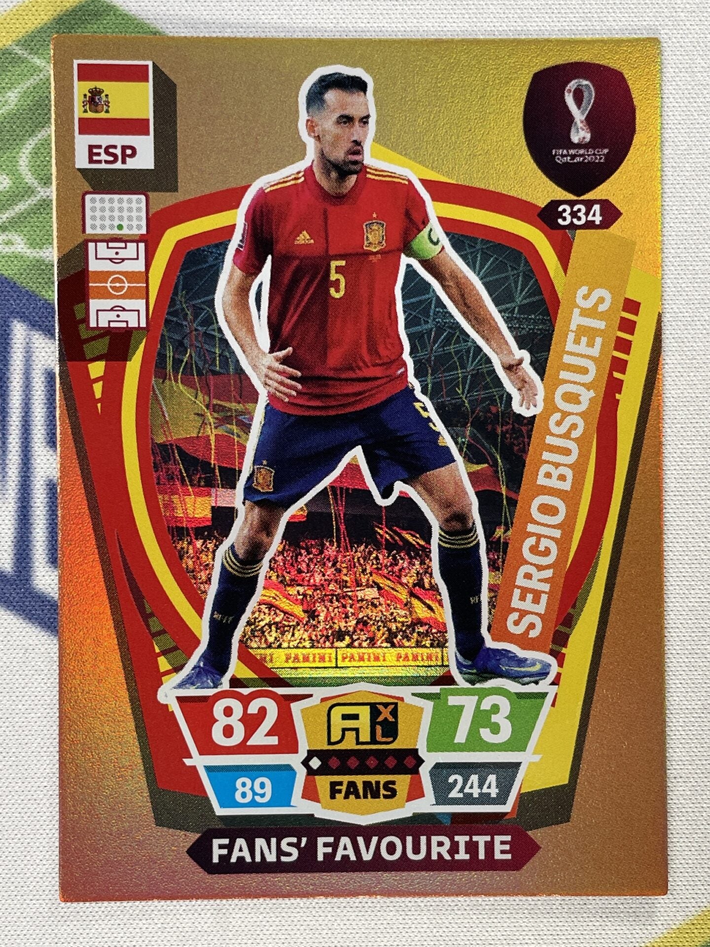 Sergio Busquets Spain Fans Favourite Panini World Cup 2022 Adrenalyn XL Card