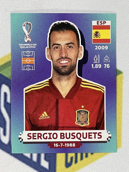 Sergio Busquets Spain Panini World Cup 2022 Qatar Stickers