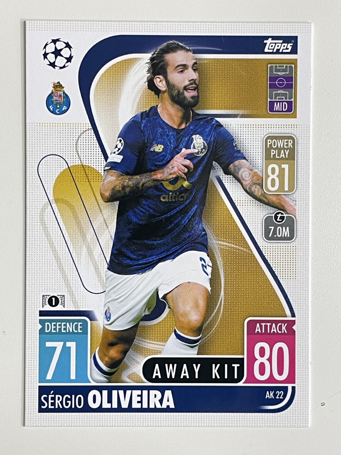 Sergio Oliveira Porto Away Kit Topps Match Attax Extra 2021:22 Champions League Card