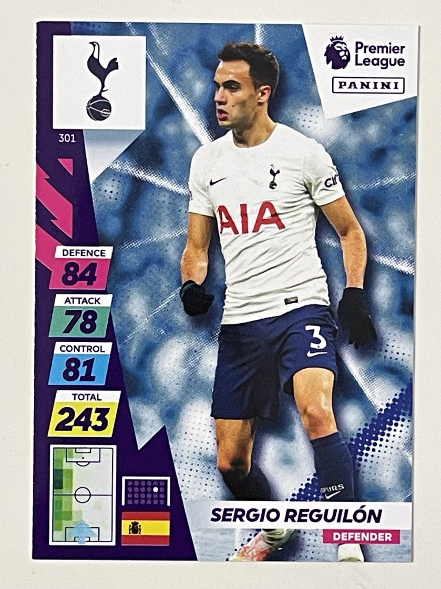 Sergio Reguilon Tottenham Hotspur Base Panini Adrenalyn XL PLUS Premier League 2021 2022