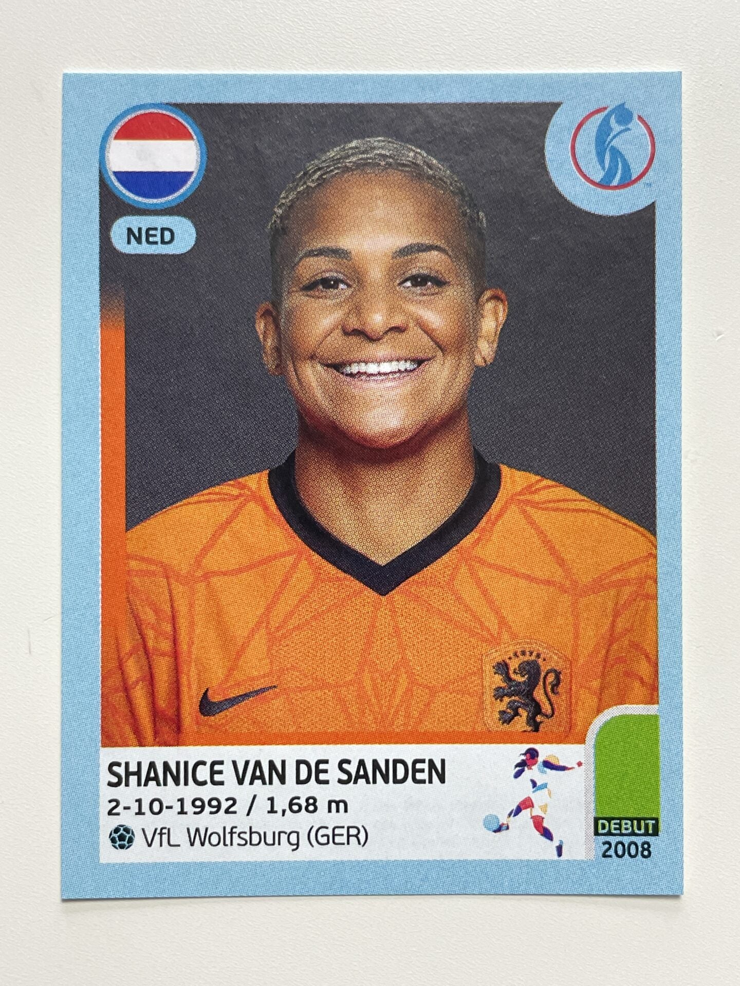 Shanice van de Sanden Netherlands Base Panini Womens Euro 2022 Stickers Collection