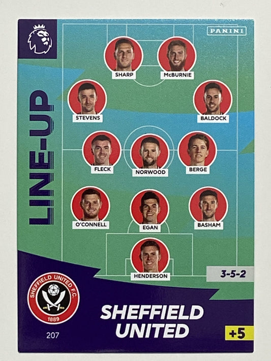 Sheffield United Lineup Football Card &#8211; Premier League Adrenalyn XL 2020:21