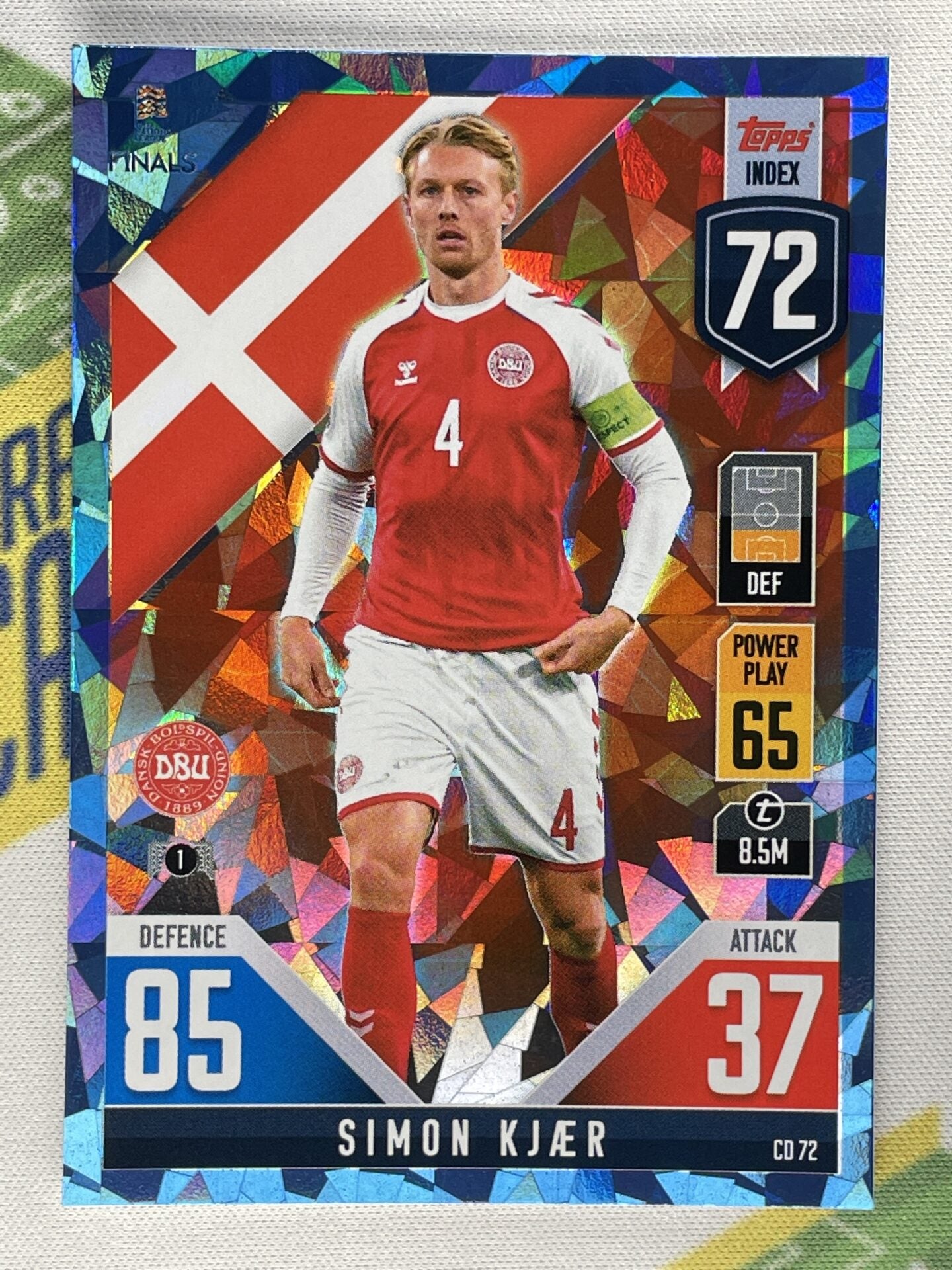 Simon Kjaer Denmark Crystal Foil Parallel Topps Match Attax 101 Road to Nations League 2022 Card