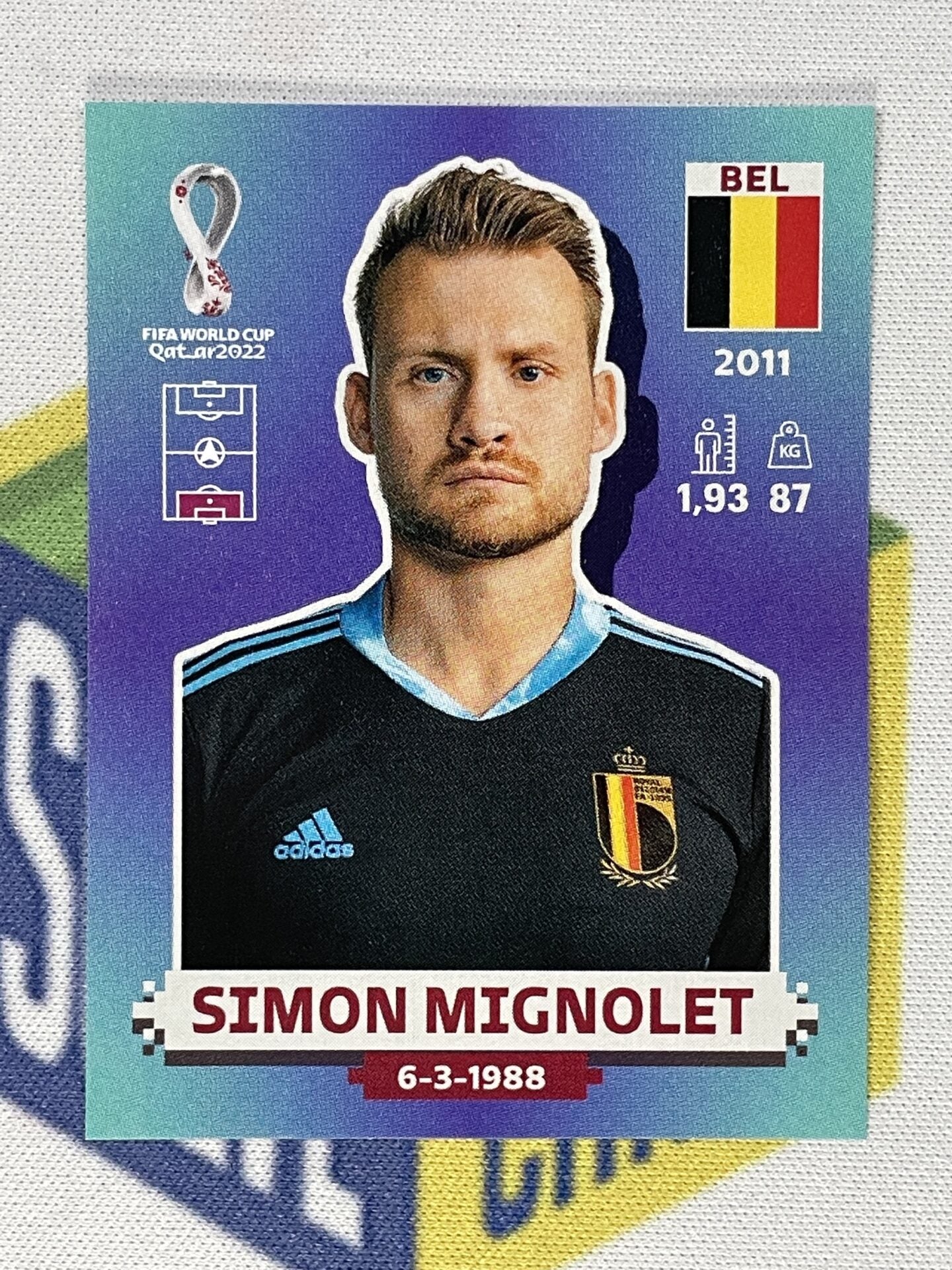 Simon Mignolet Belgium Panini World Cup 2022 Qatar Stickers