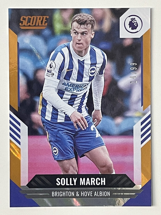 Solly March Brighton Base Orange Lava Parallel Panini Premier League Score 2021 2022