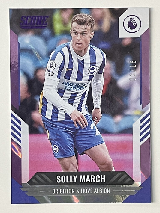 Solly March Brighton Base Purple Lava Parallel Panini Premier League Score 2021 2022