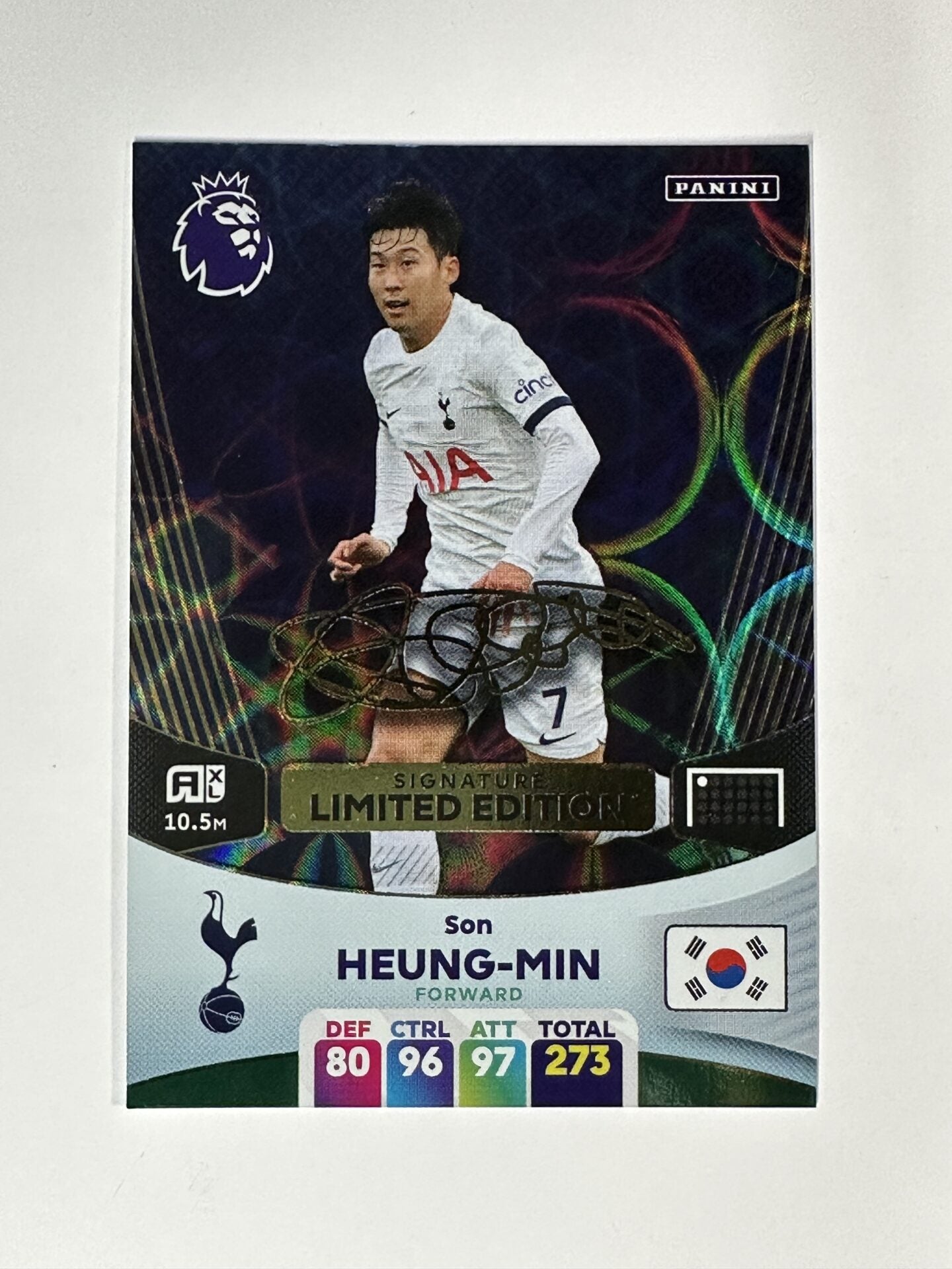 Son Heung-Min Tottenham Hotspur Signature Limited Edition Panini Premier League Adrenalyn XL 2024 Card