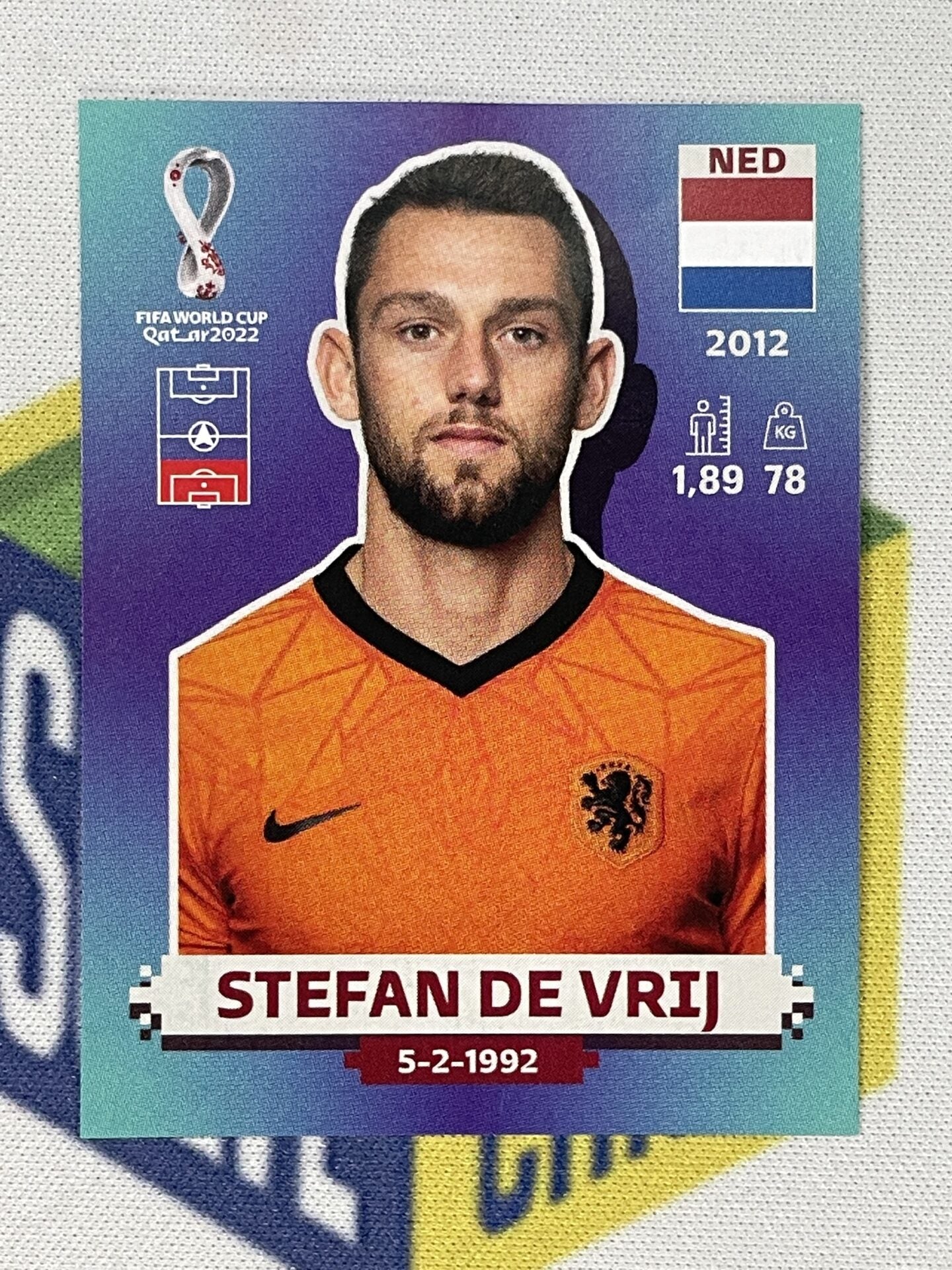 Stefan De Vrij Netherlands Panini World Cup 2022 Qatar Stickers