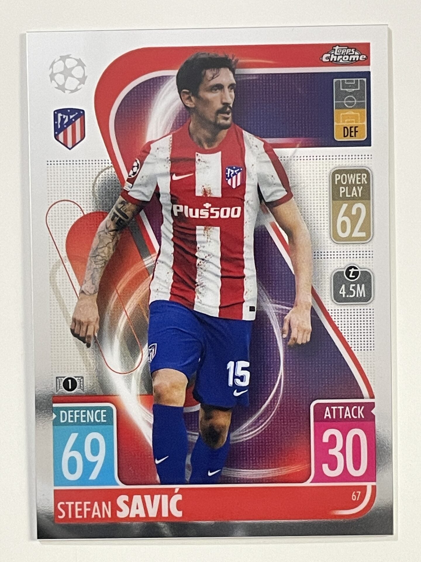 Stefan Savic Athletico Madrid Topps Match Attax Chrome 2021 2022 Football Card