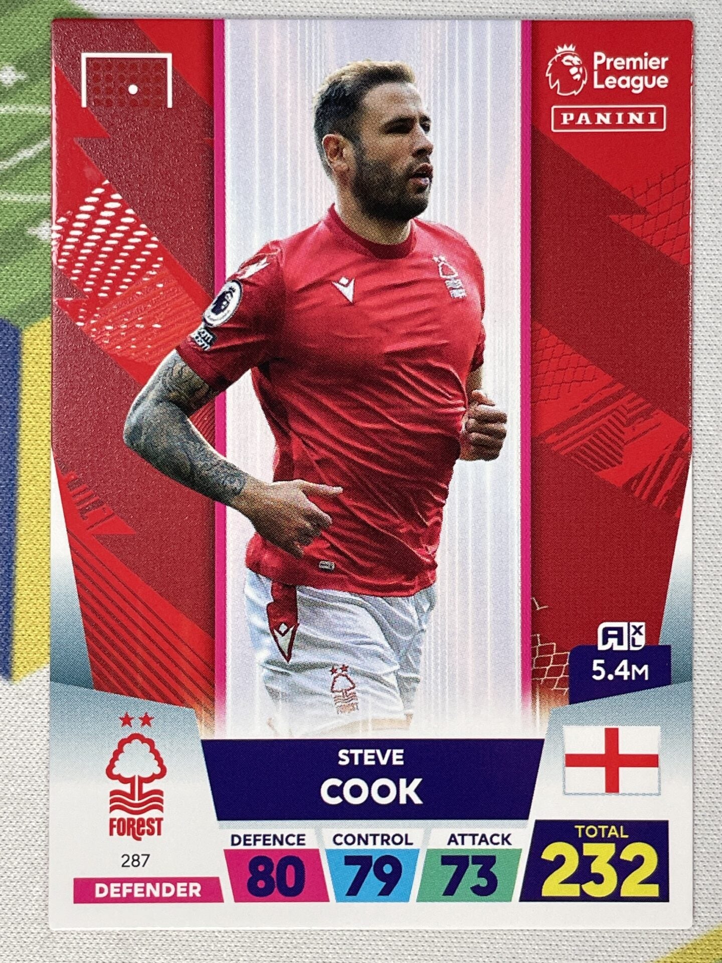 Steve Cook Nottingham Forest Panini Premier League Adrenalyn XL 2023 Card