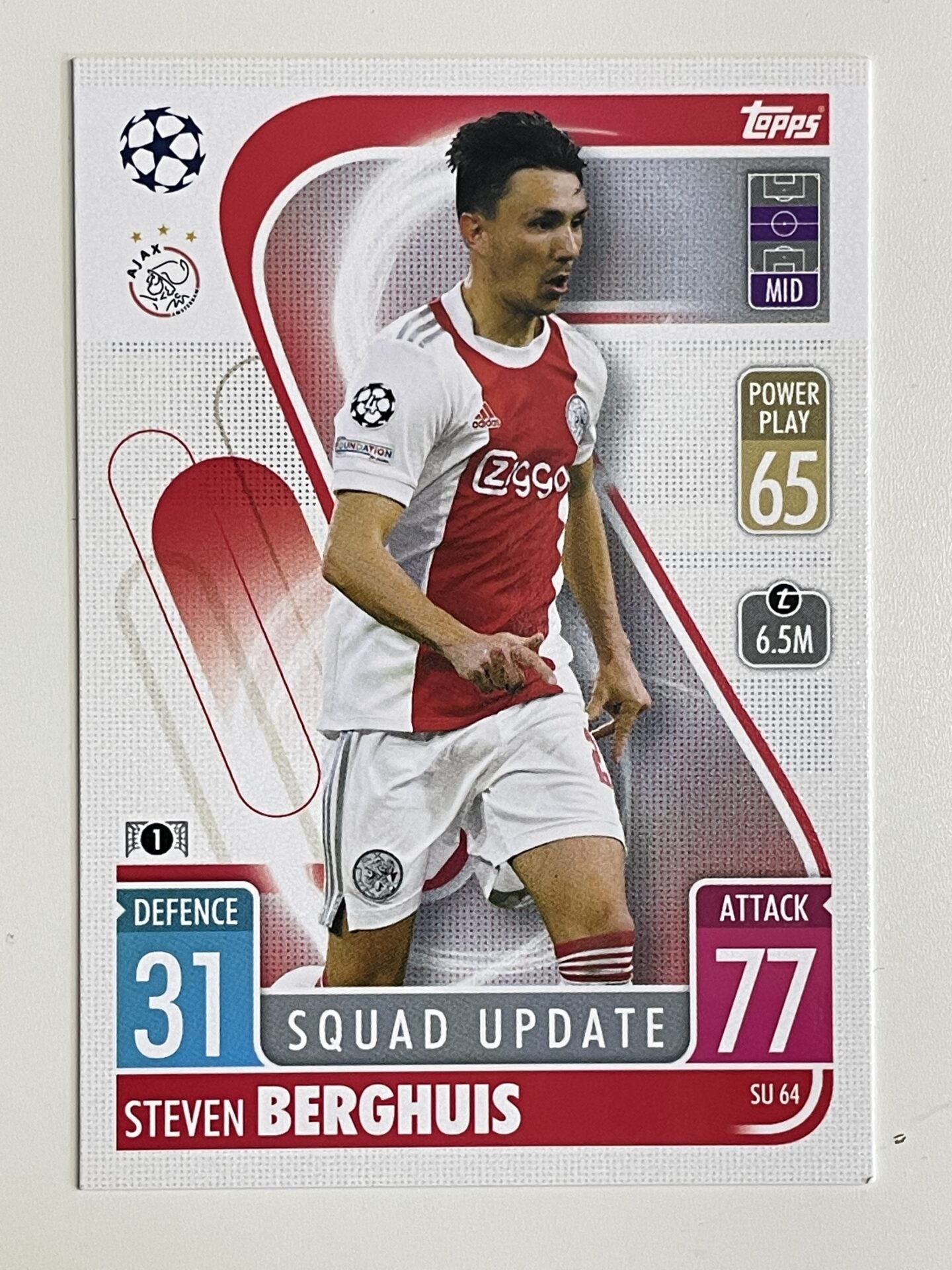 Steven Berghuis Ajax Base Topps Match Attax Extra 2021:22 Champions League Card