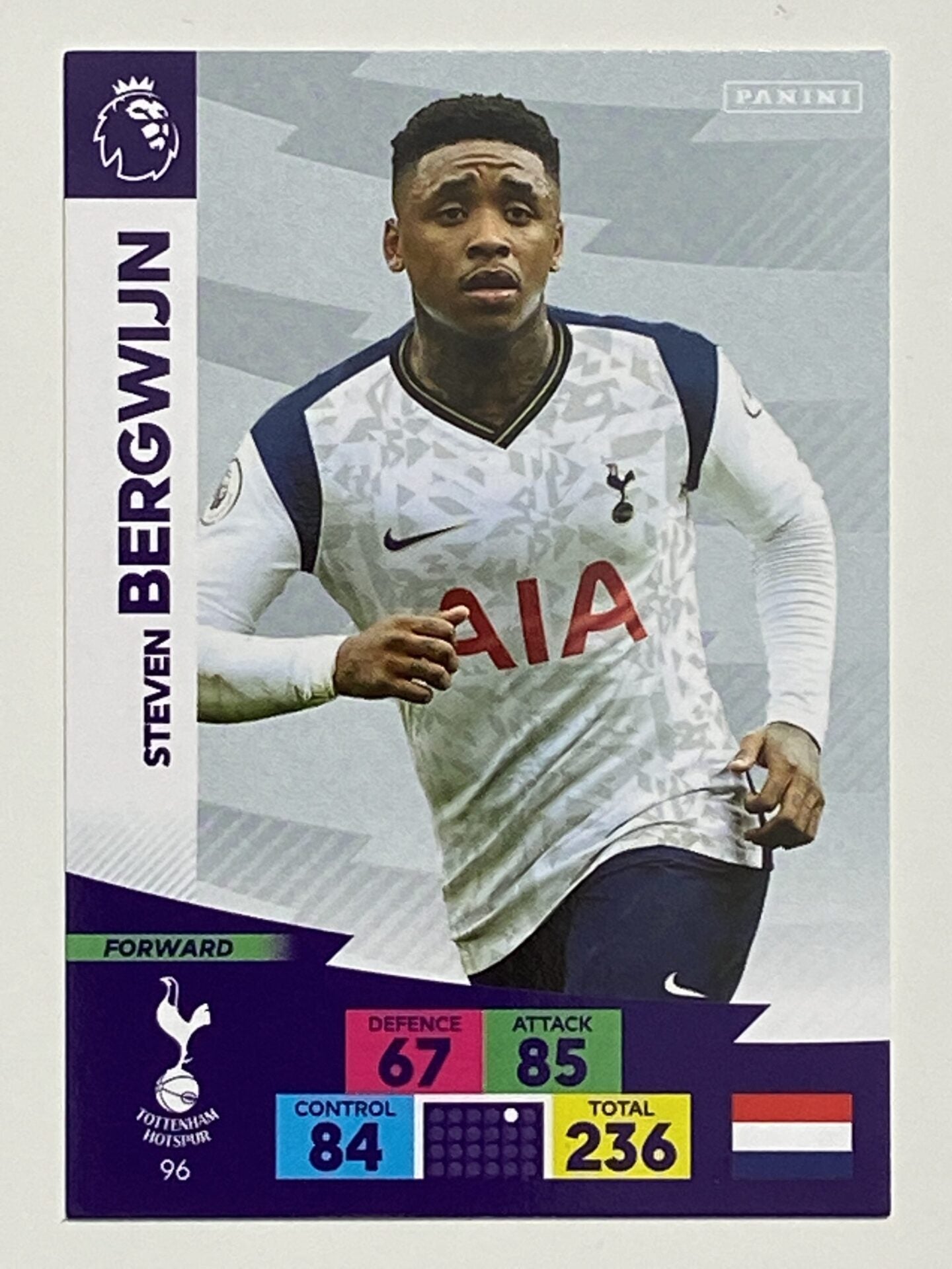 Steven Bergwijn (Tottenham) Football Card &#8211; Premier League Adrenalyn XL 2020:21