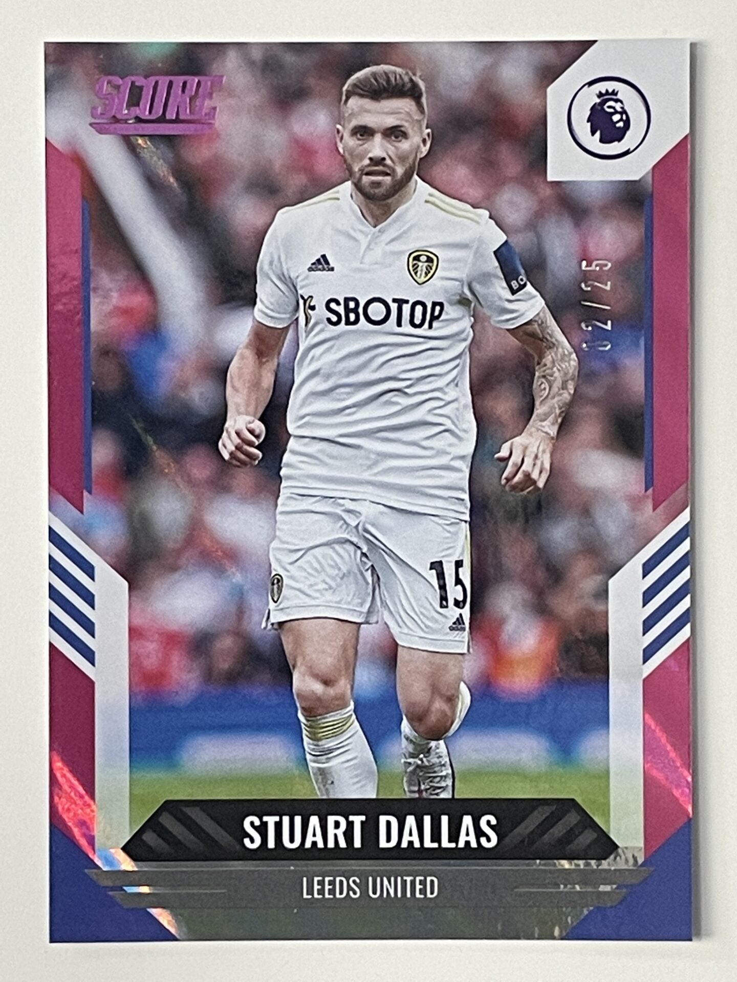 Stuart Dallas Leeds United Base Pink Lava Parallel Panini Premier League Score 2021 2022